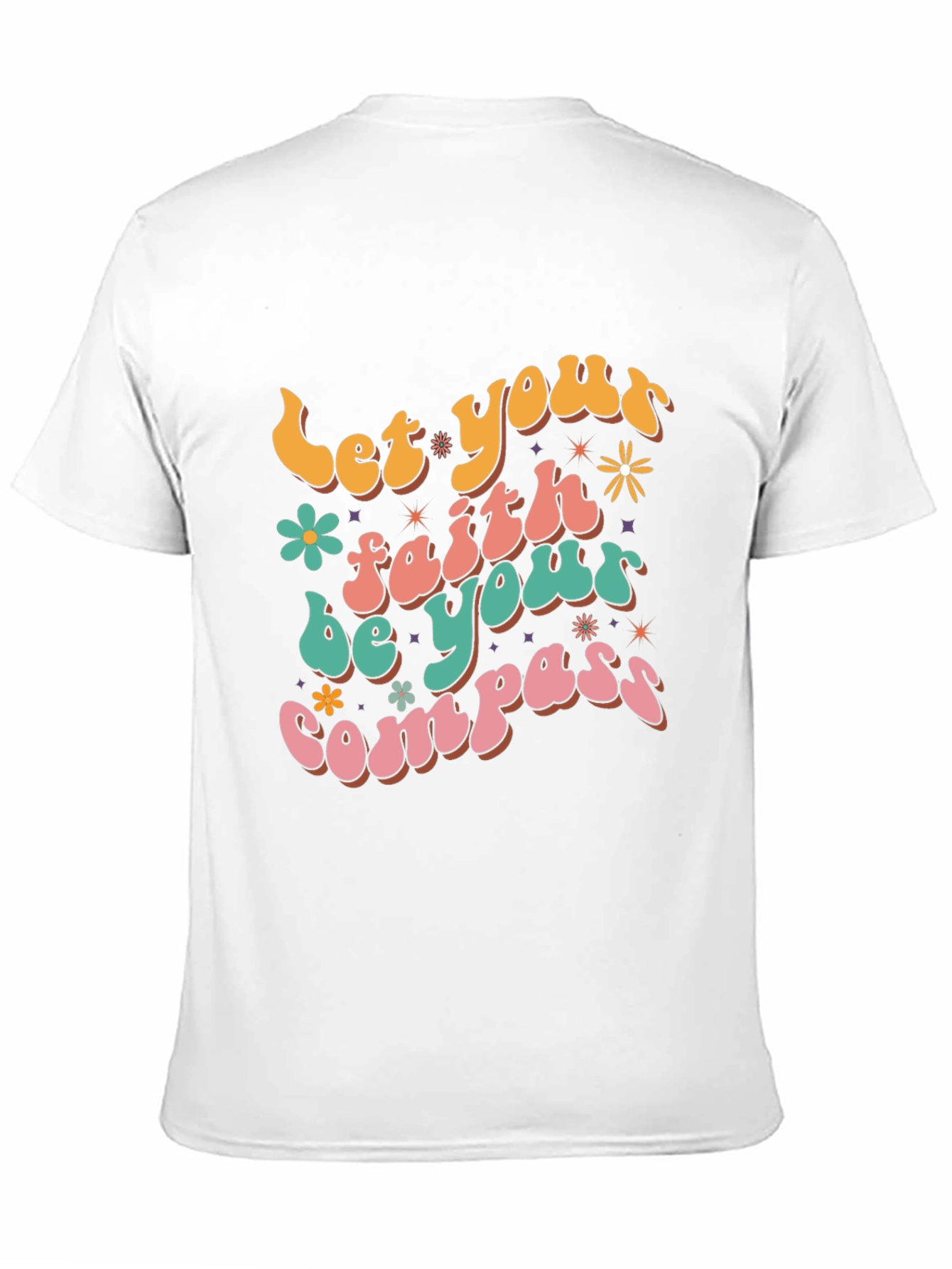Faith Compass Graphic Tee - Retro Style