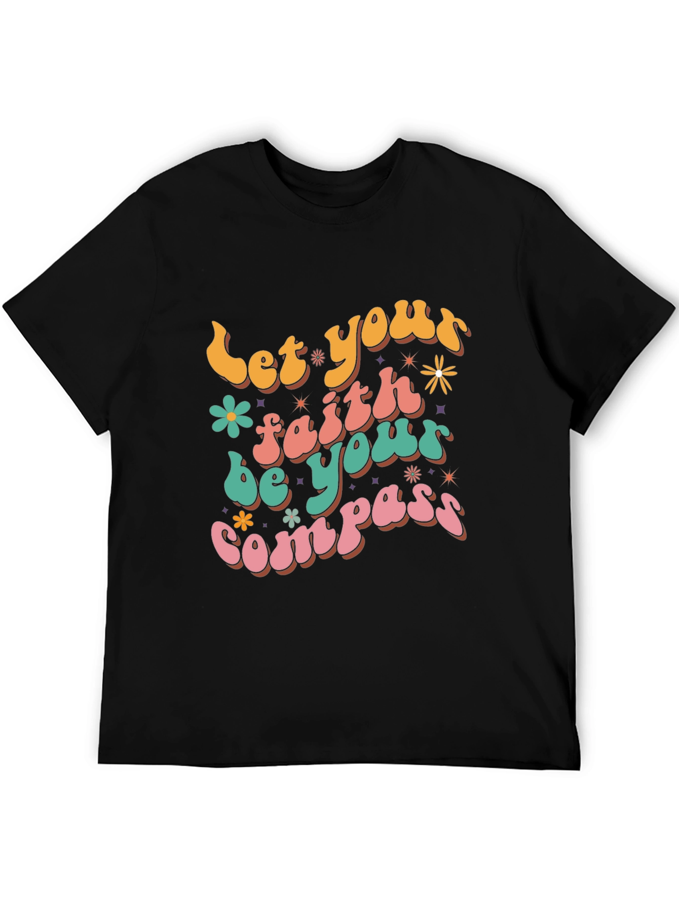 Faith Compass Graphic Tee - Retro Style