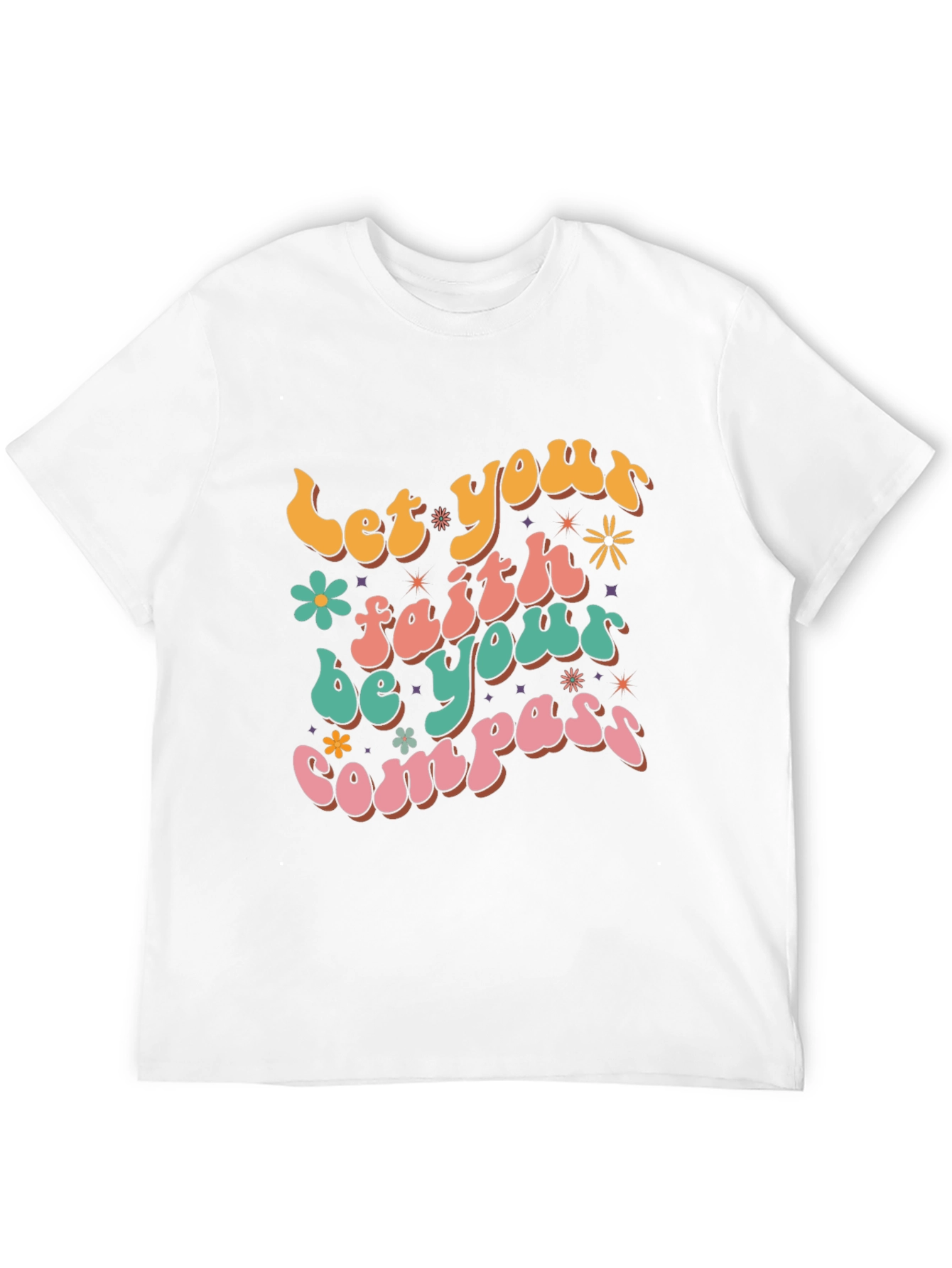 Faith Compass Graphic Tee - Retro Style