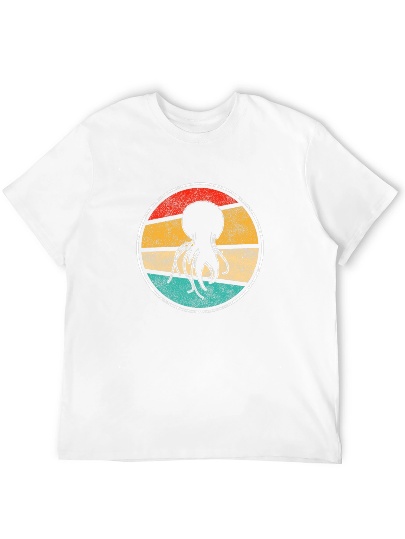 Retro Jellyfish Graphic Tee - Black Cotton T-Shirt