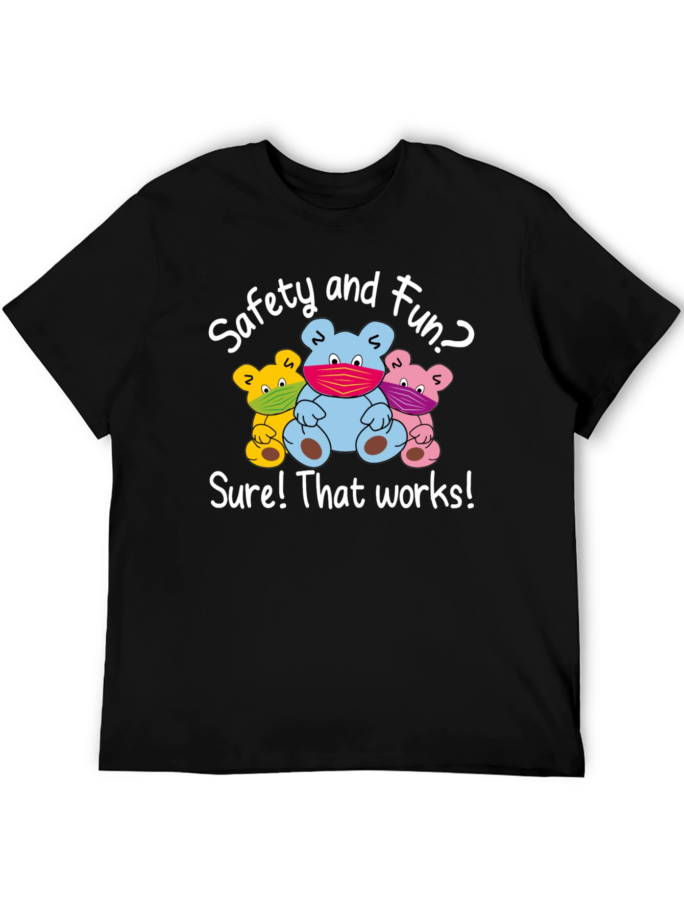 Safety First T-Shirt: Fun Bear Design