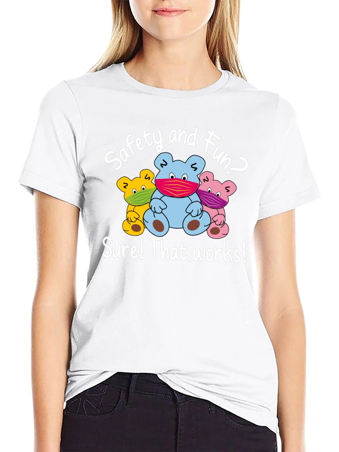 Safety First T-Shirt: Fun Bear Design