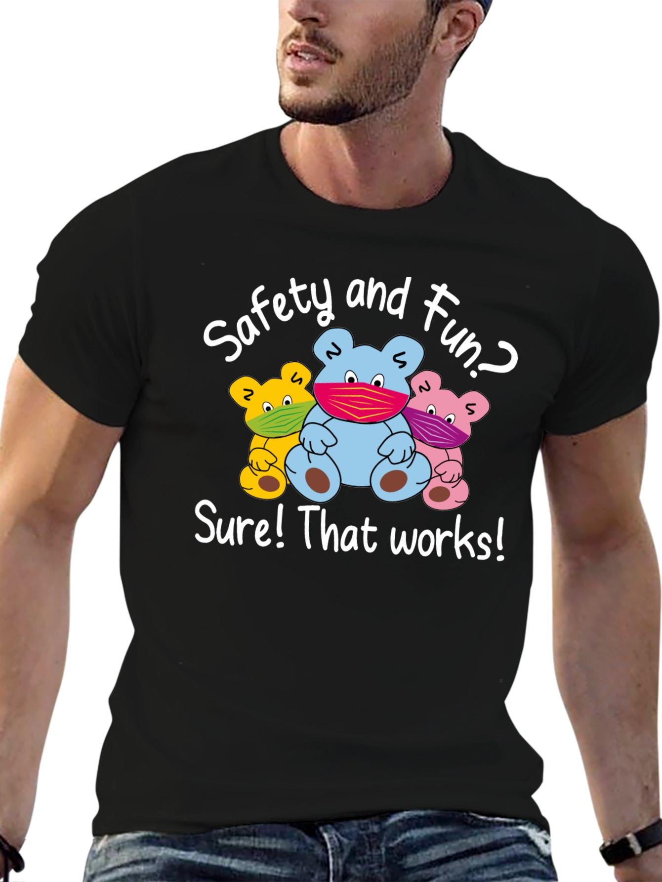 Safety First T-Shirt: Fun Bear Design