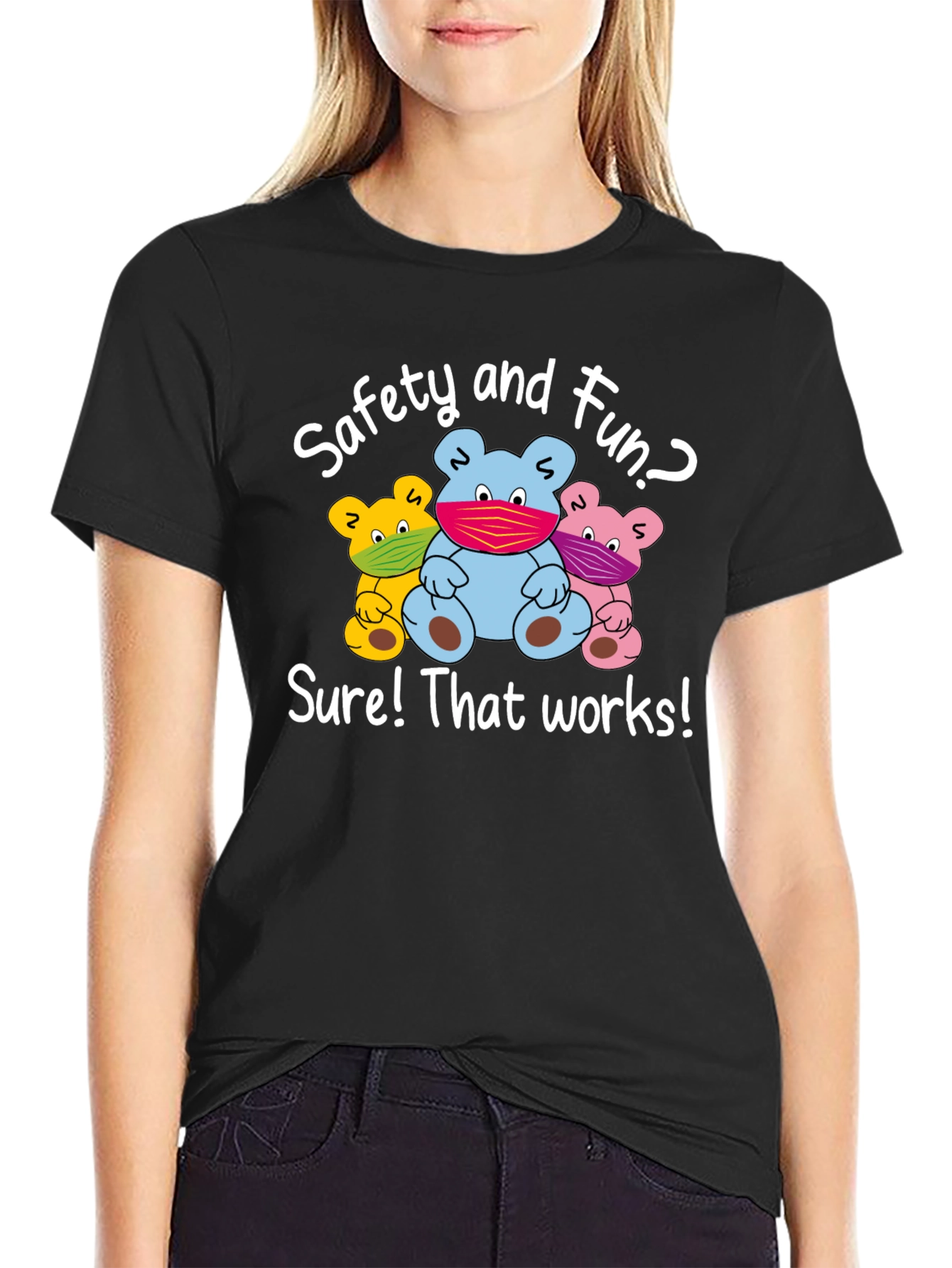 Safety First T-Shirt: Fun Bear Design