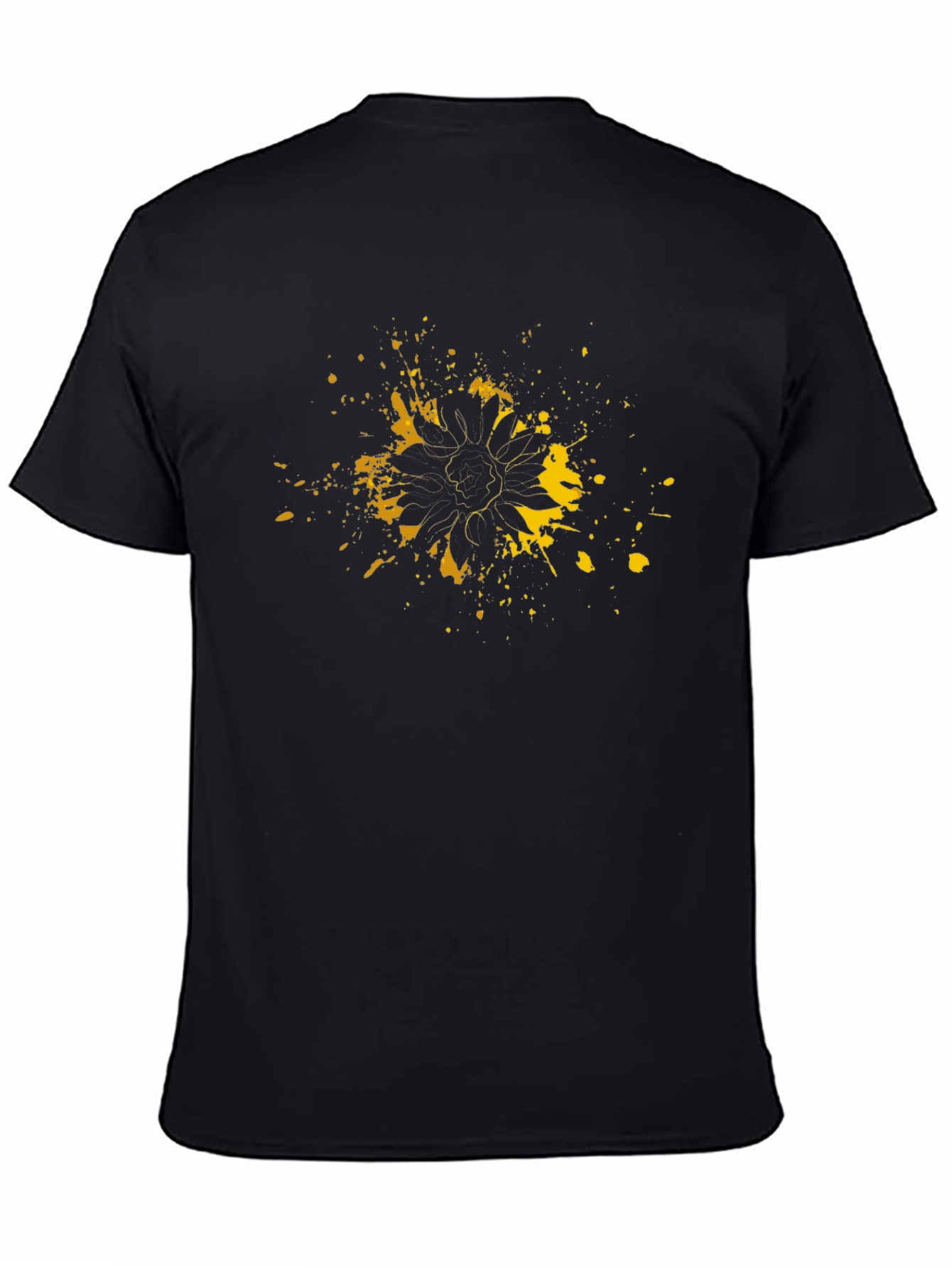 Sunflower Splatter Graphic Tee - Modern Art Shirt
