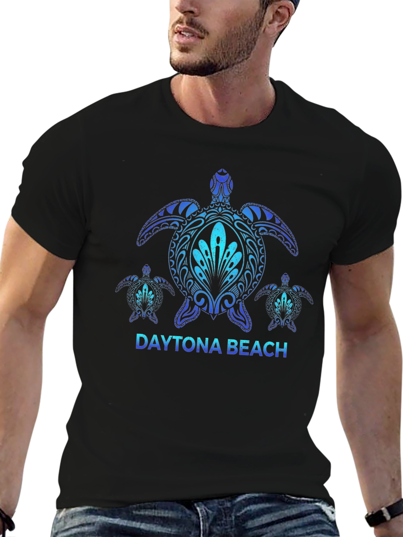 Daytona Beach Turtle Graphic Tee - Black