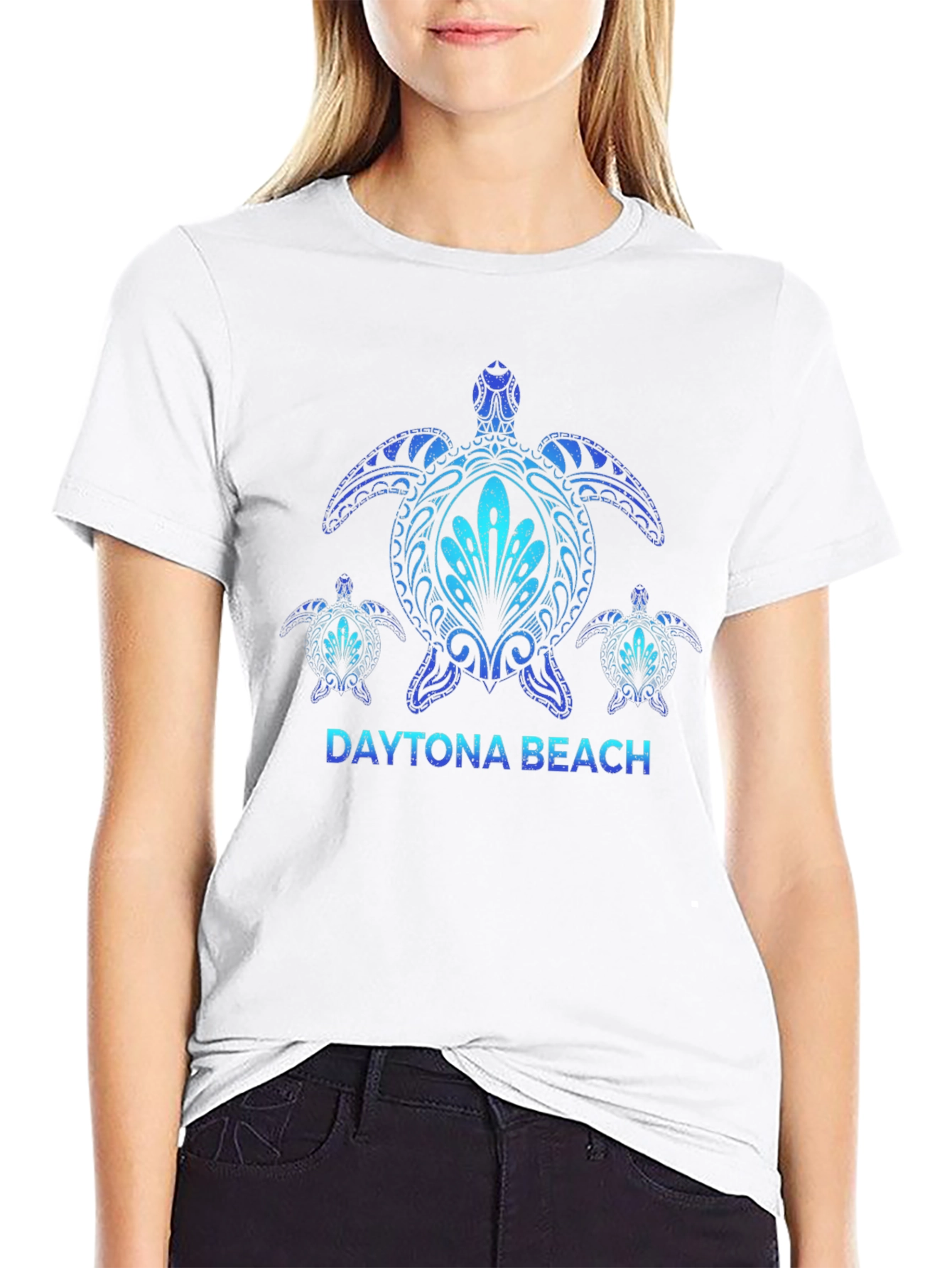 Daytona Beach Turtle Graphic Tee - Black