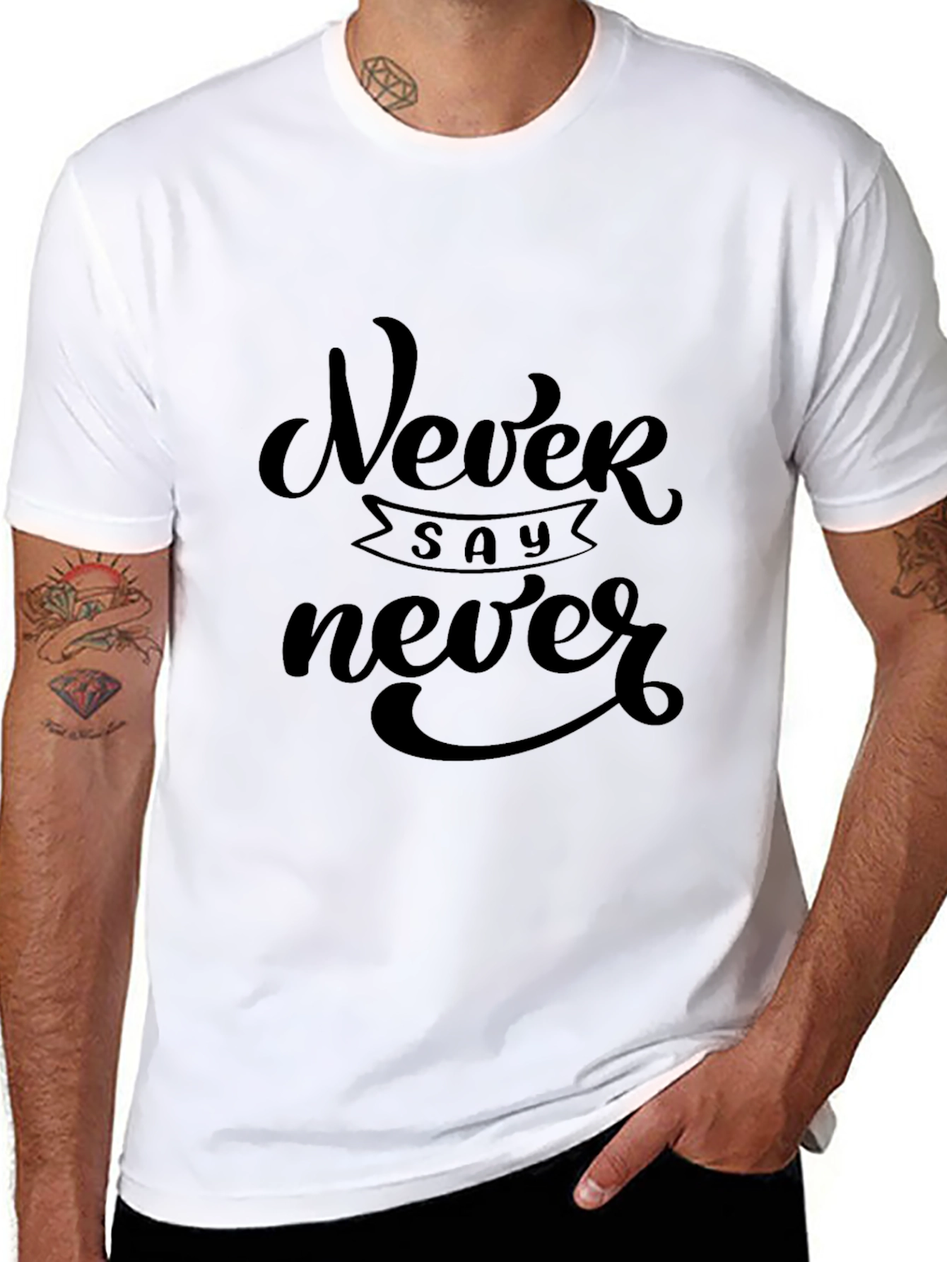 Never Say Never Graphic Tee - Classic Black T-Shirt