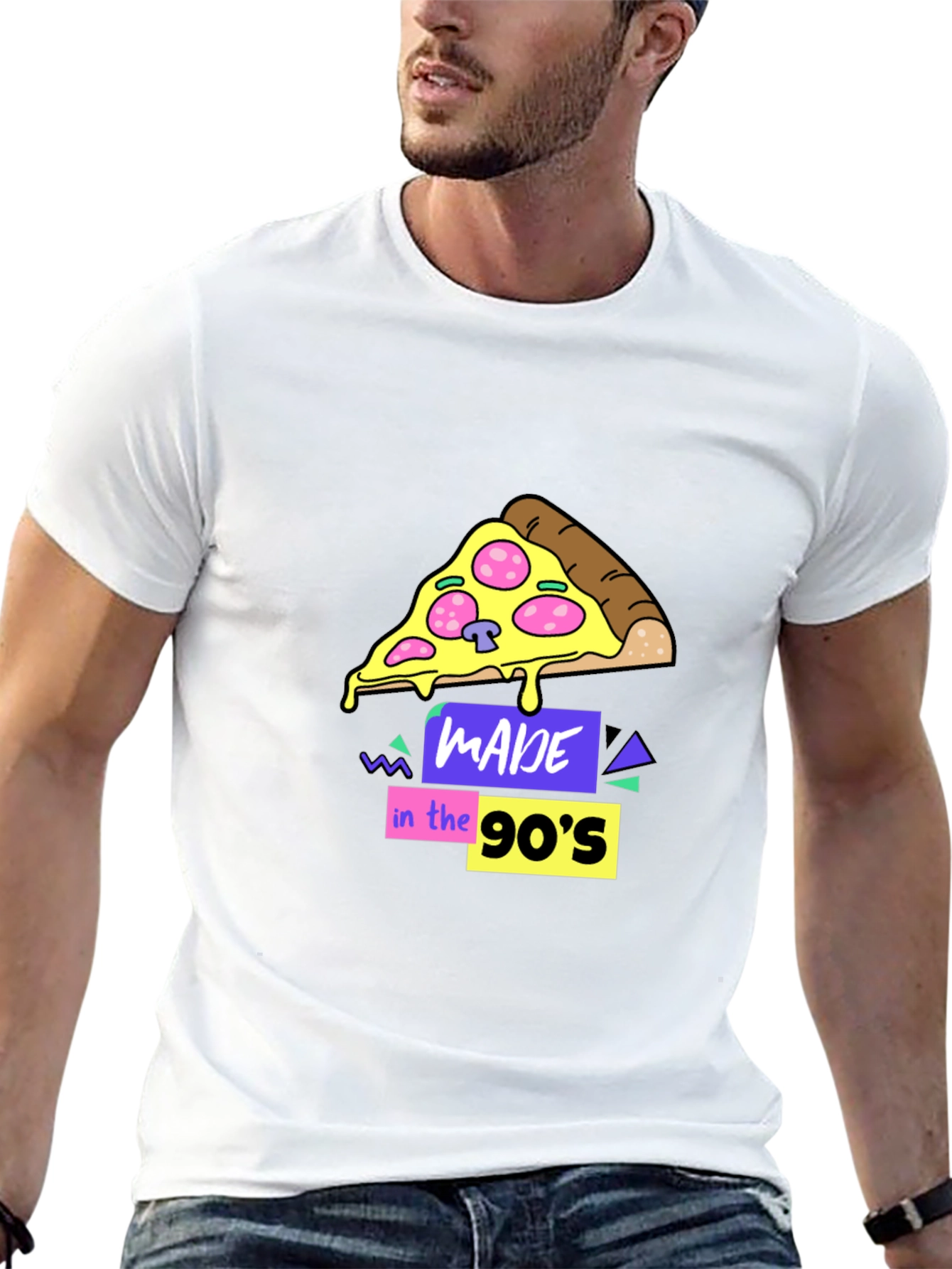 Made in the 90s Pizza Graphic T-Shirt