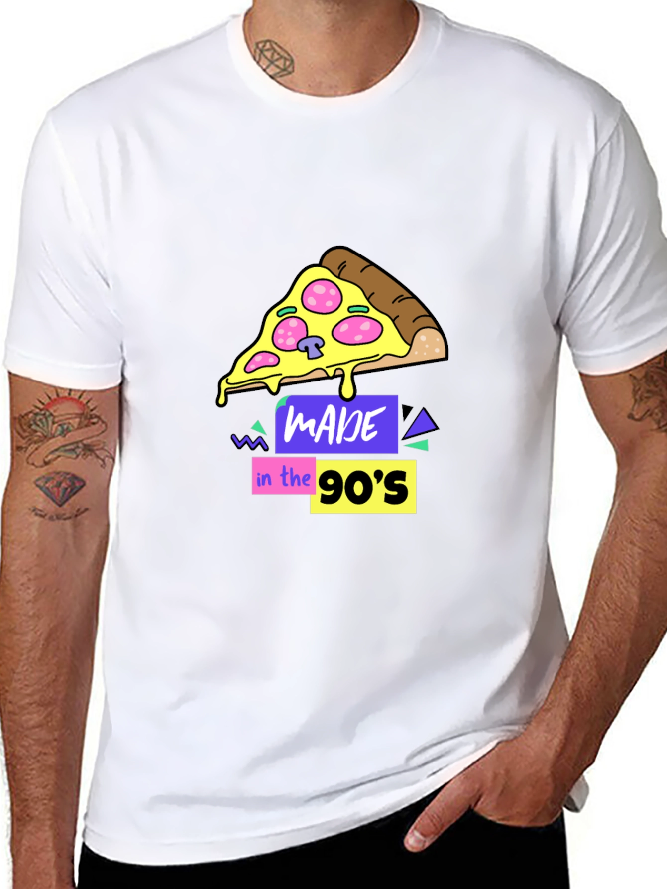 Made in the 90s Pizza Graphic T-Shirt