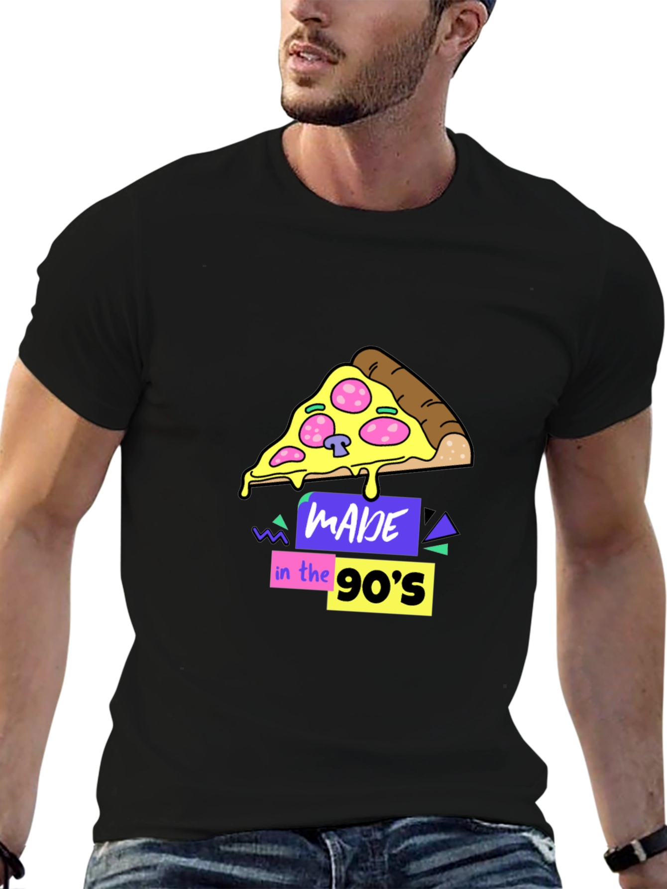 Made in the 90s Pizza Graphic T-Shirt