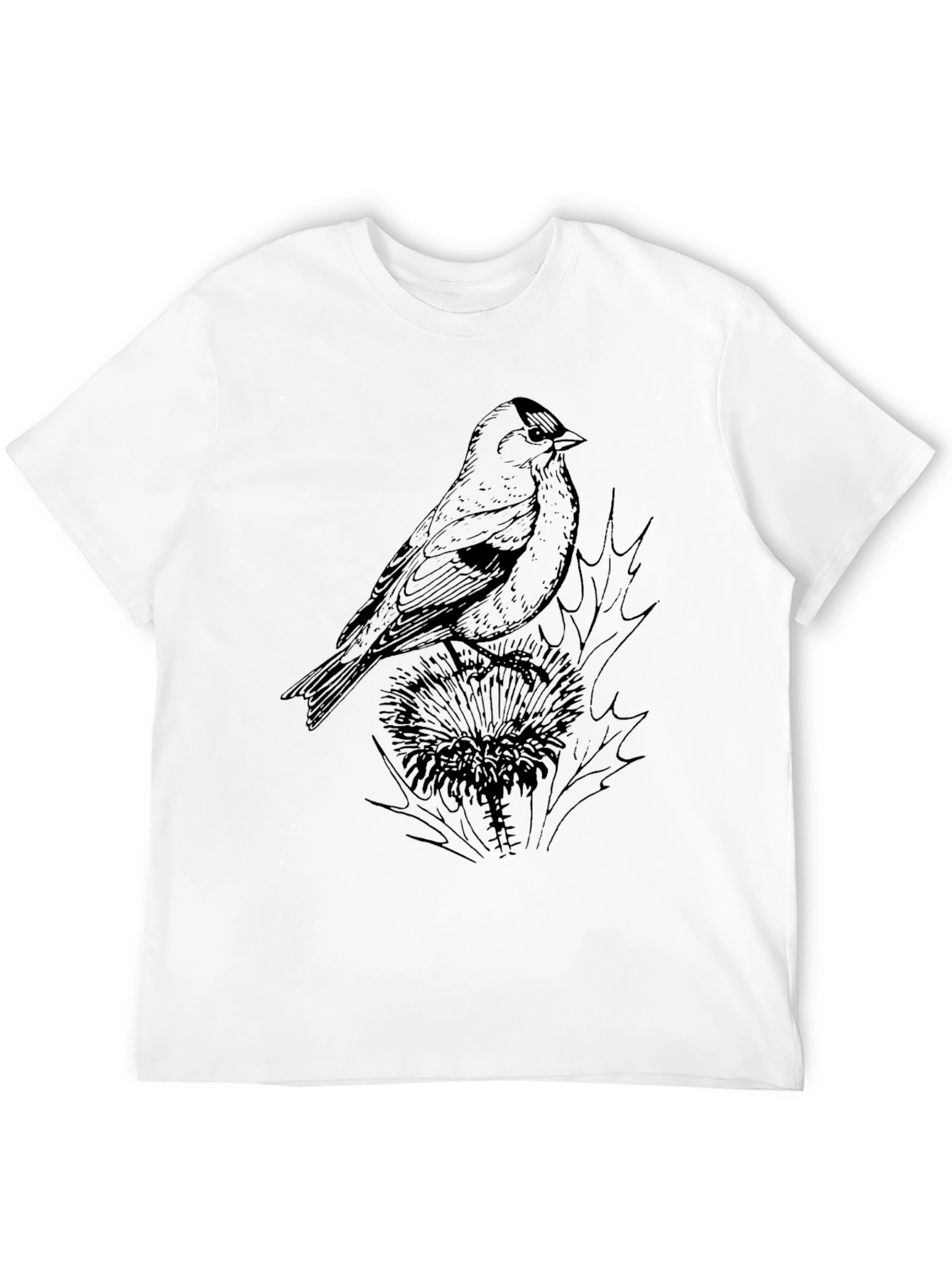 Bird on Thistle Black Graphic Tee