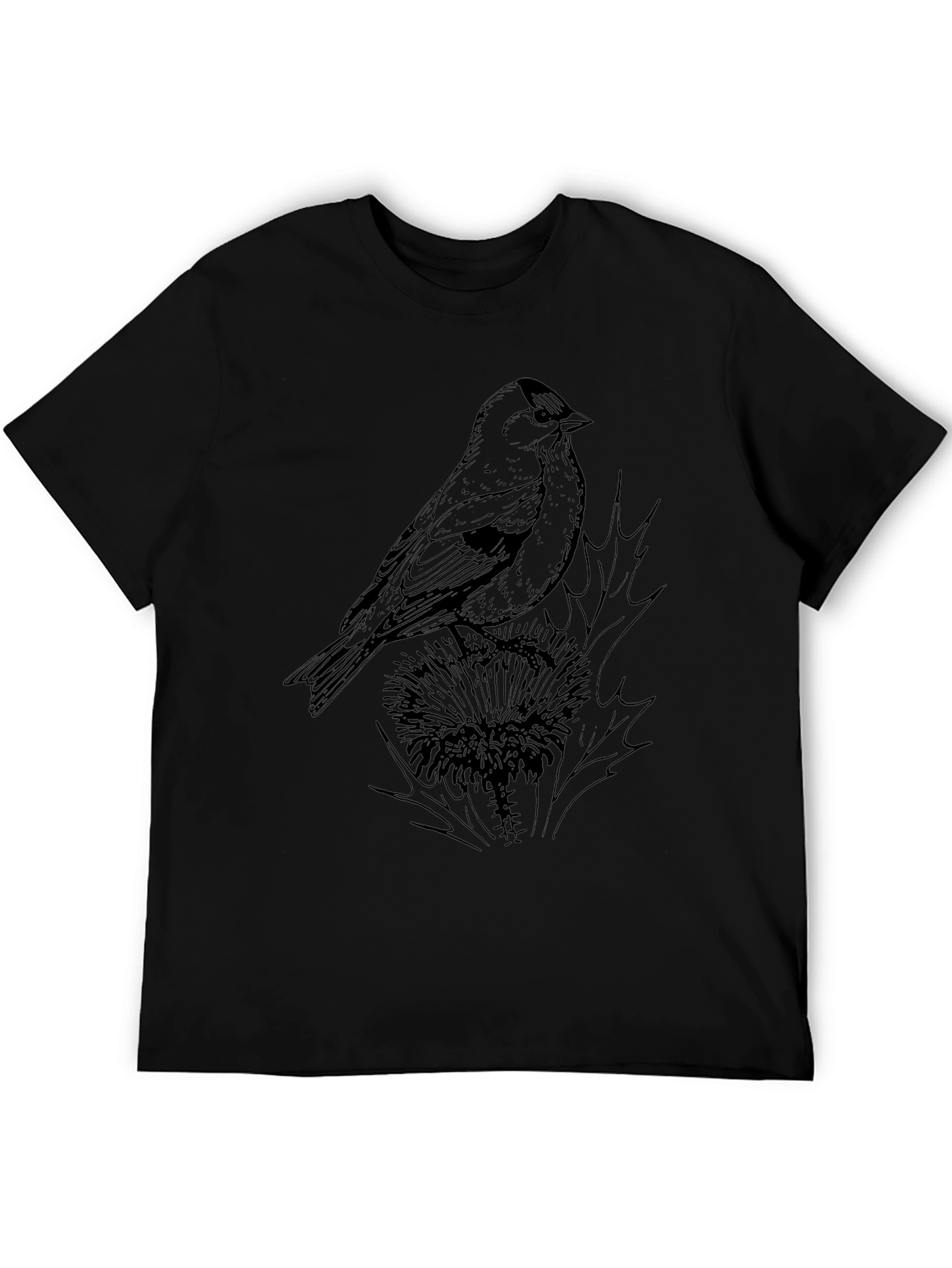 Bird on Thistle Black Graphic Tee