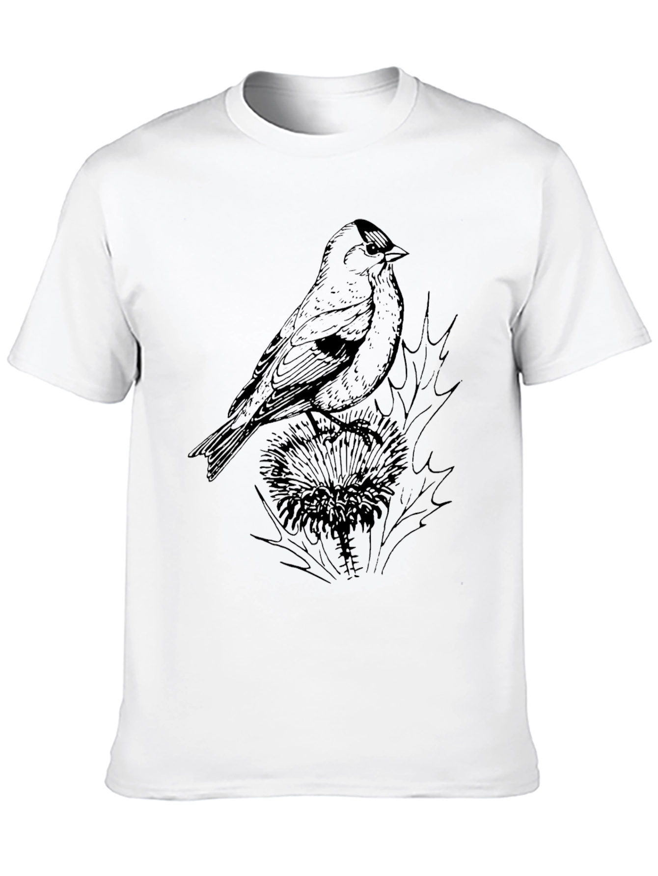 Bird on Thistle Black Graphic Tee