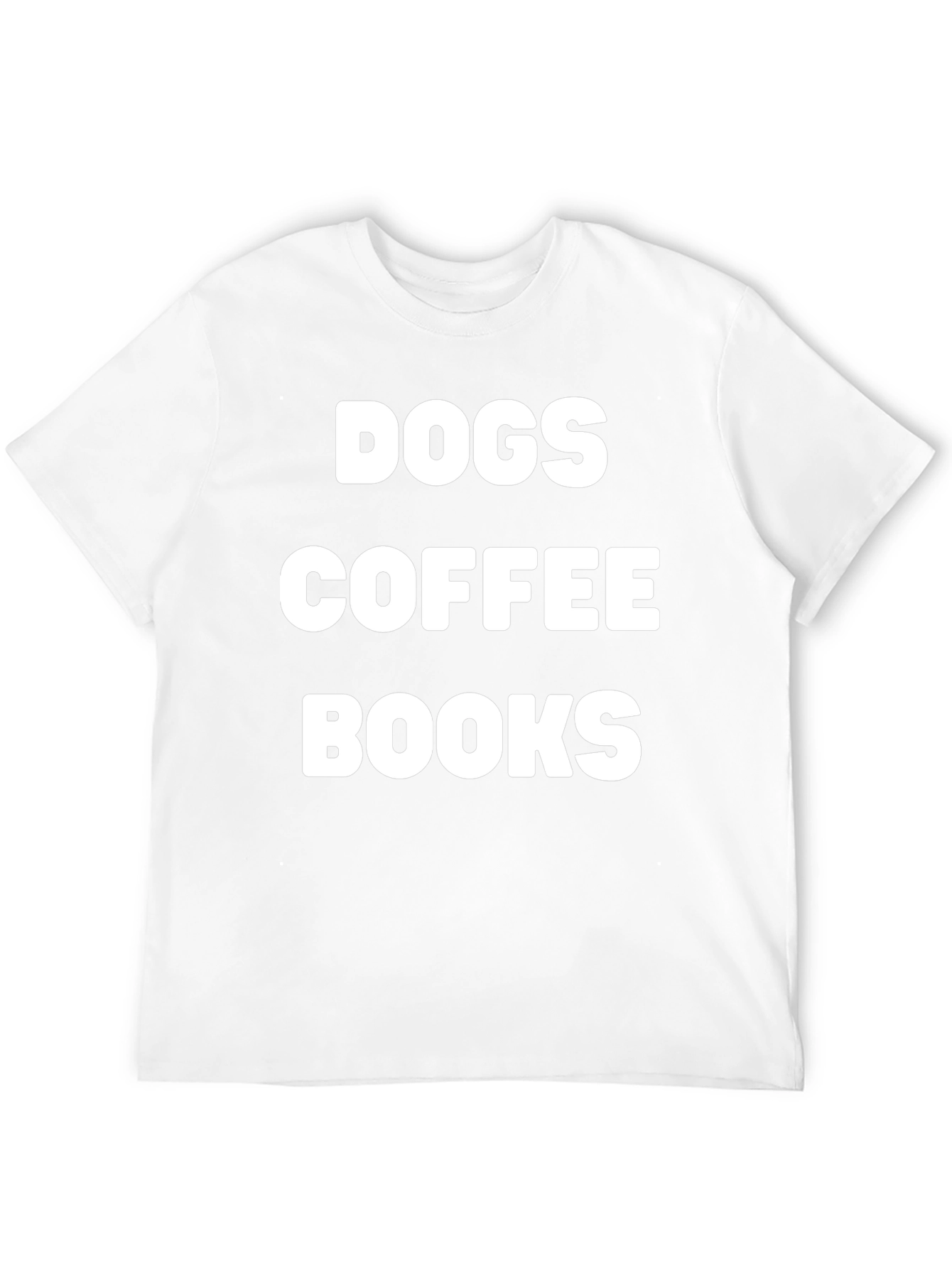 Dogs Coffee Books T-Shirt Black Cotton Tee