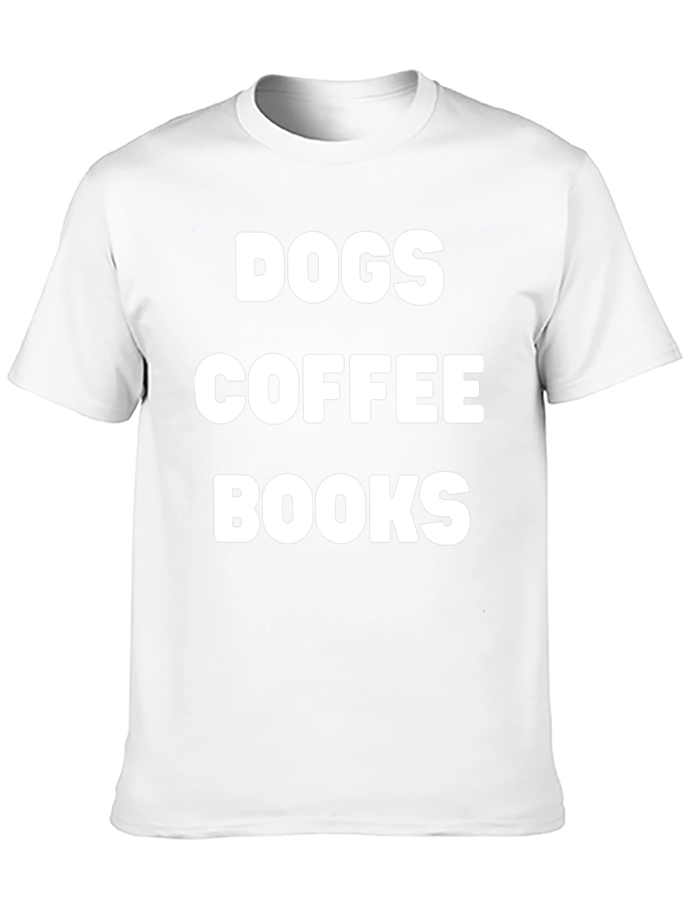 Dogs Coffee Books T-Shirt Black Cotton Tee