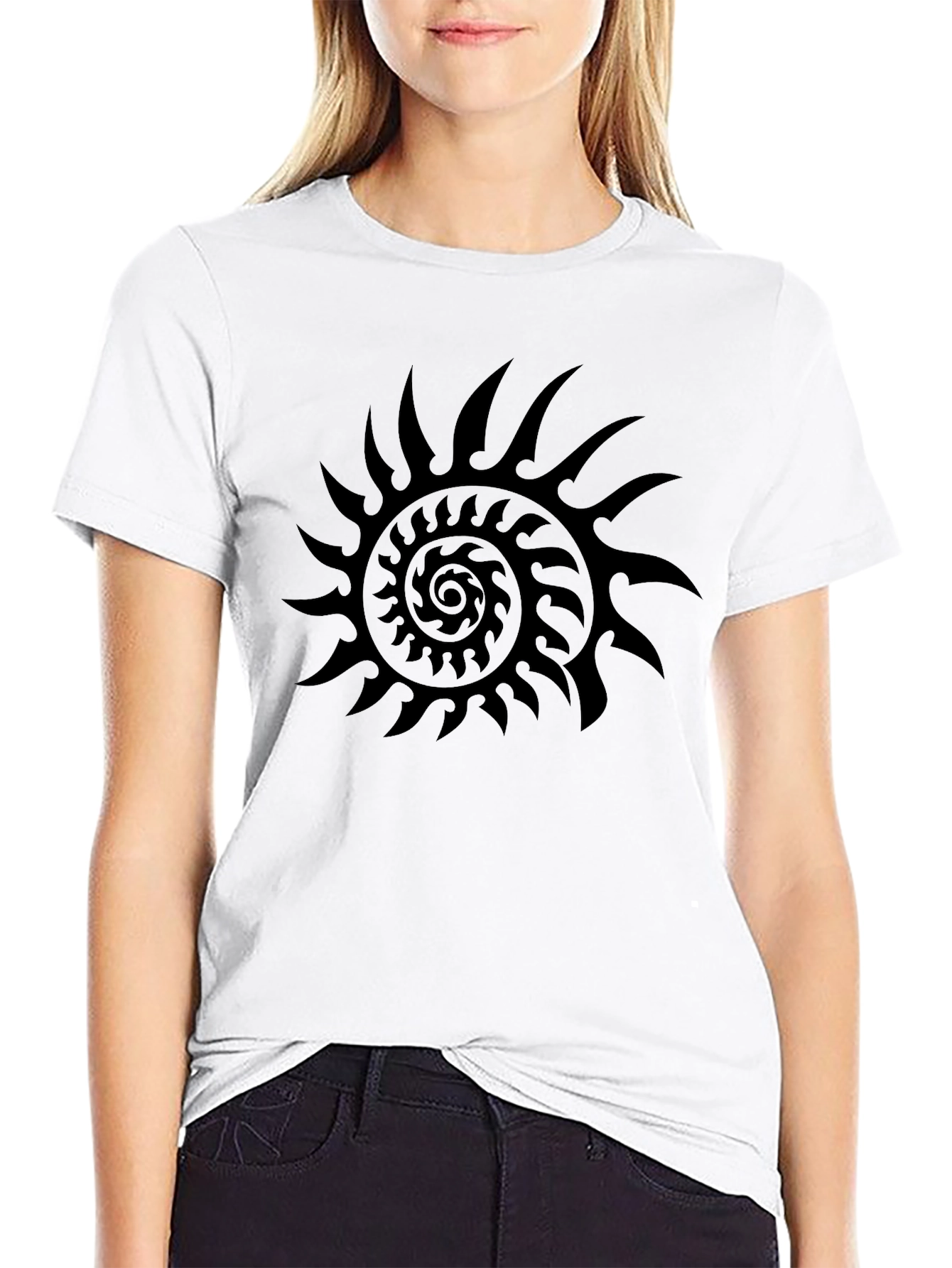 Tribal Sun Graphic Black T-Shirt
