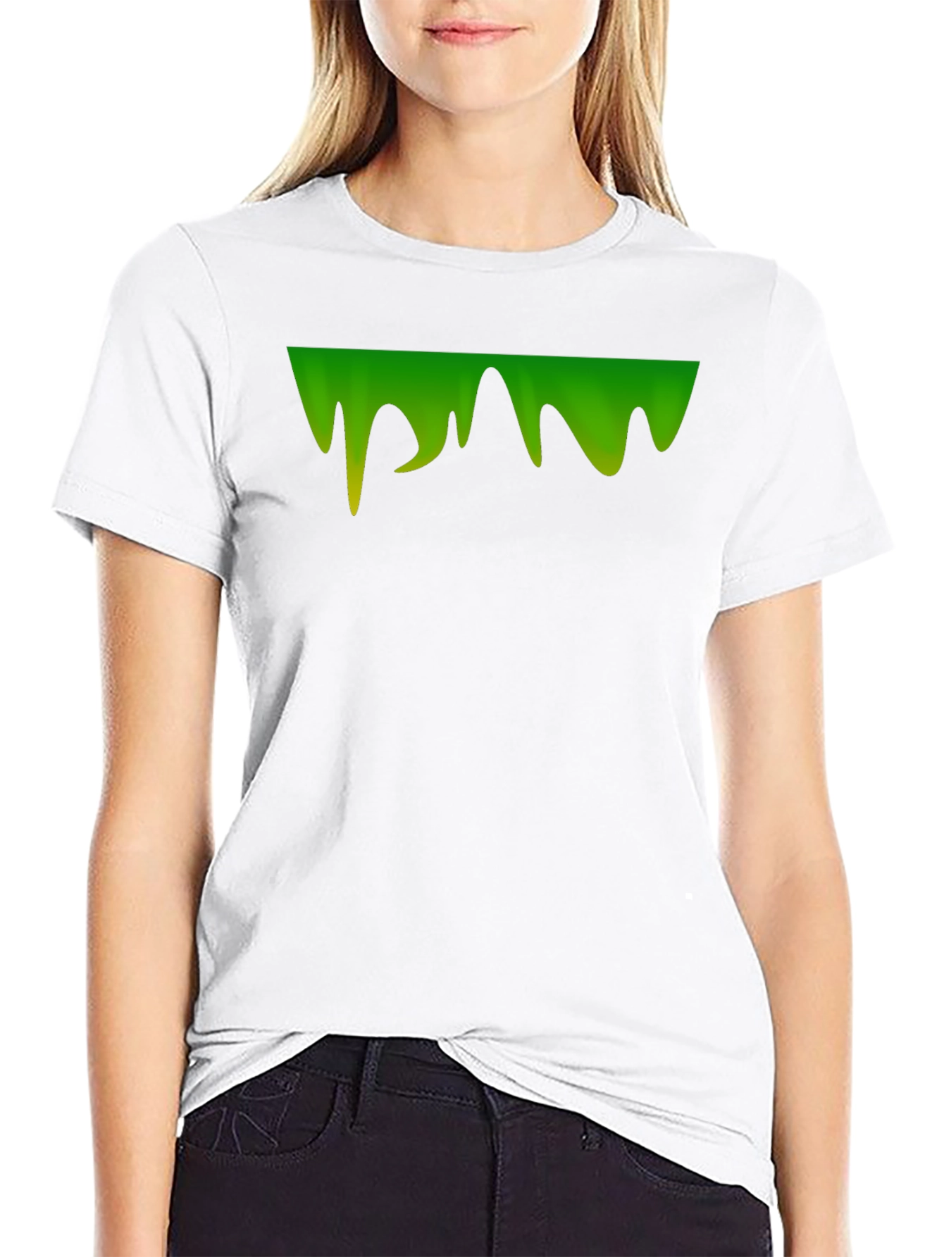 Green Slime Drip Graphic Tee - Mens Black T-Shirt