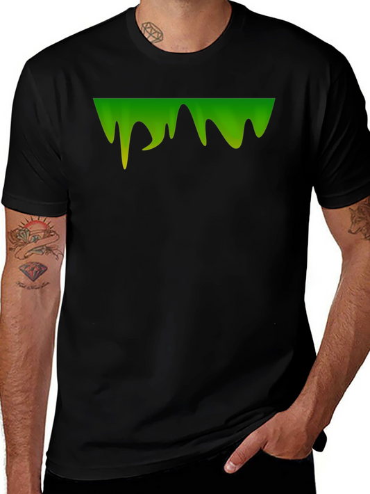 Green Slime Drip Graphic Tee - Mens Black T-Shirt