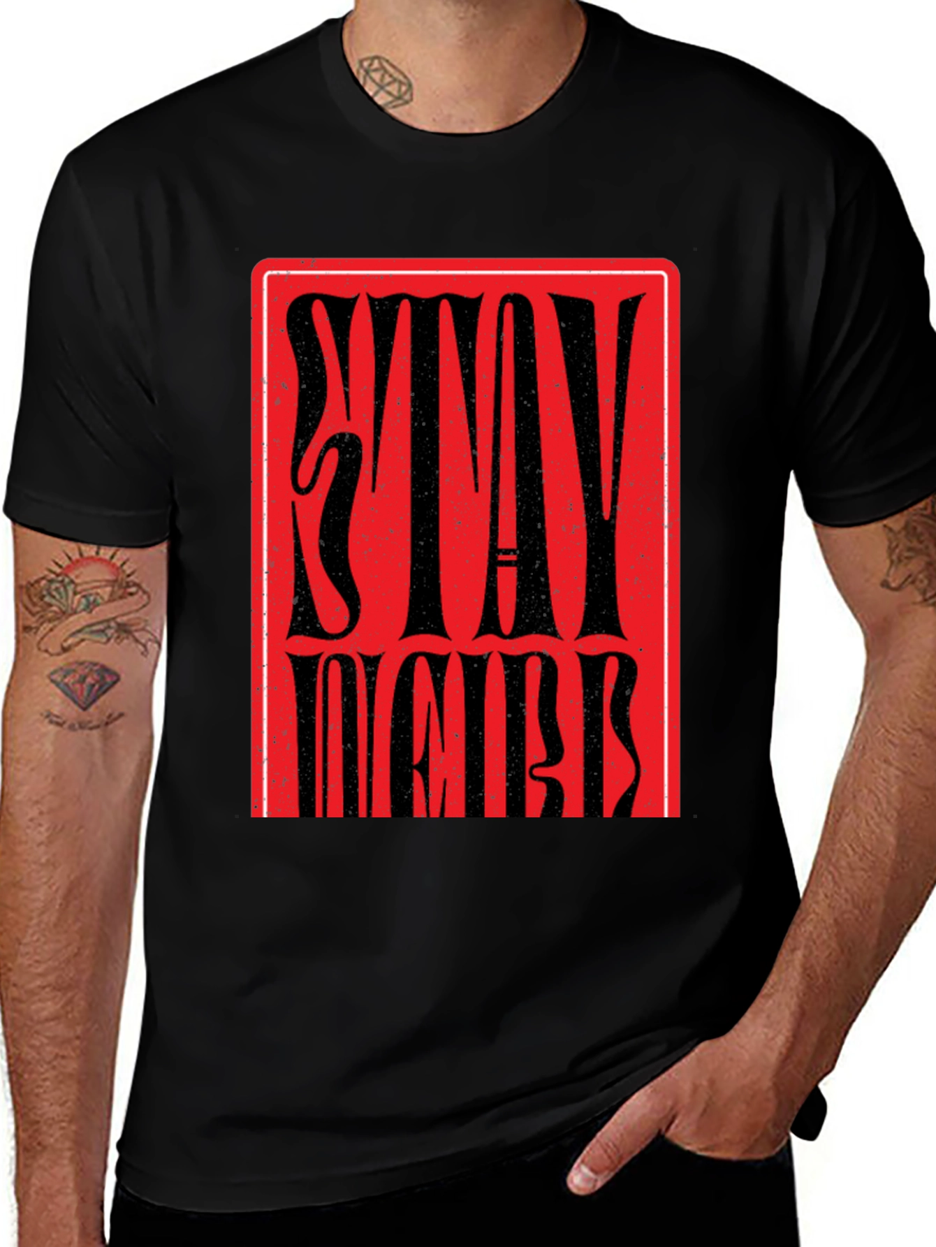 Stay Weird Graphic Tee - Black