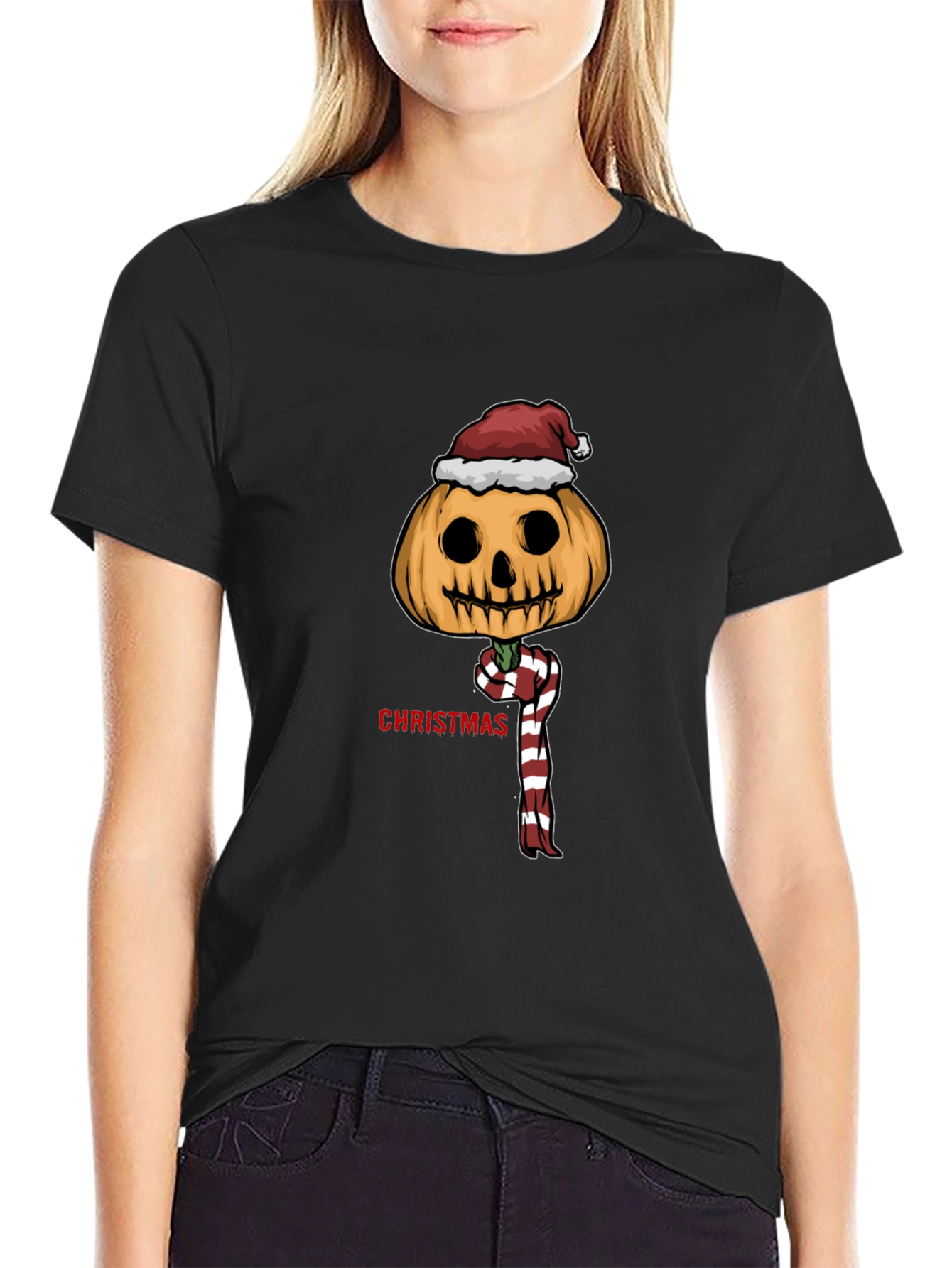 Christmas Pumpkin Head T-Shirt