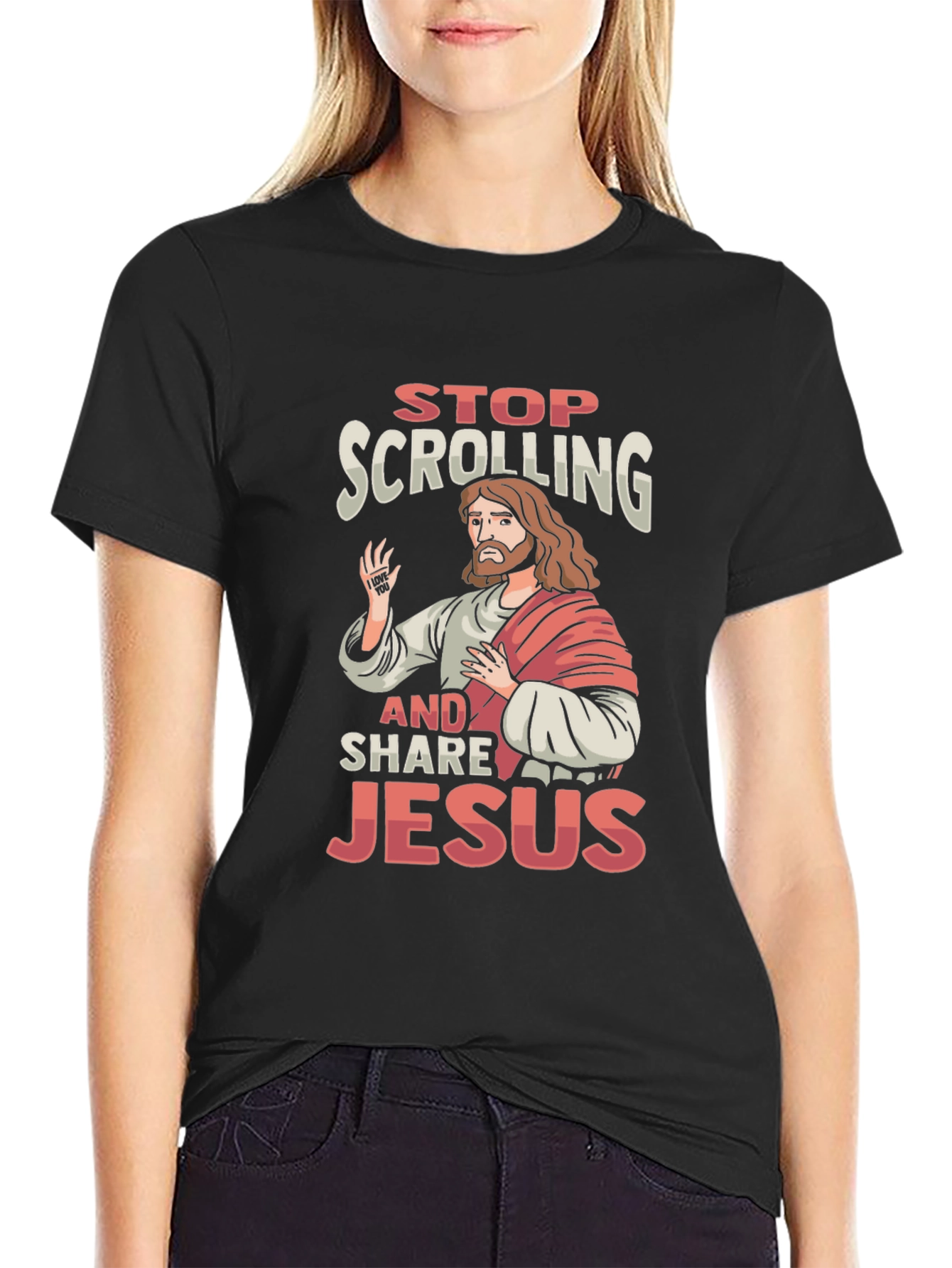 Stop Scrolling and Share Jesus T-Shirt