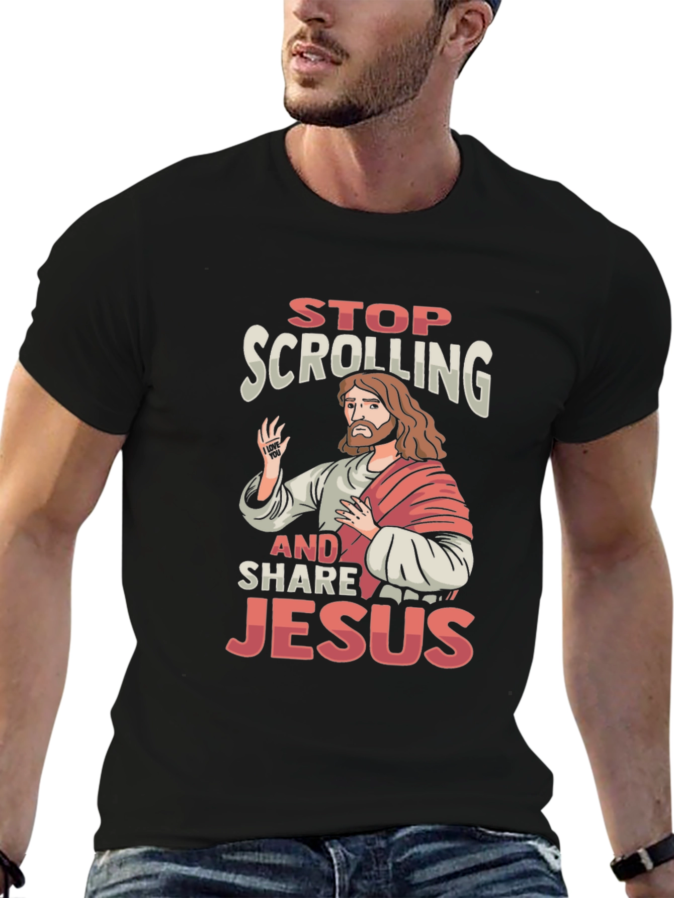 Stop Scrolling and Share Jesus T-Shirt