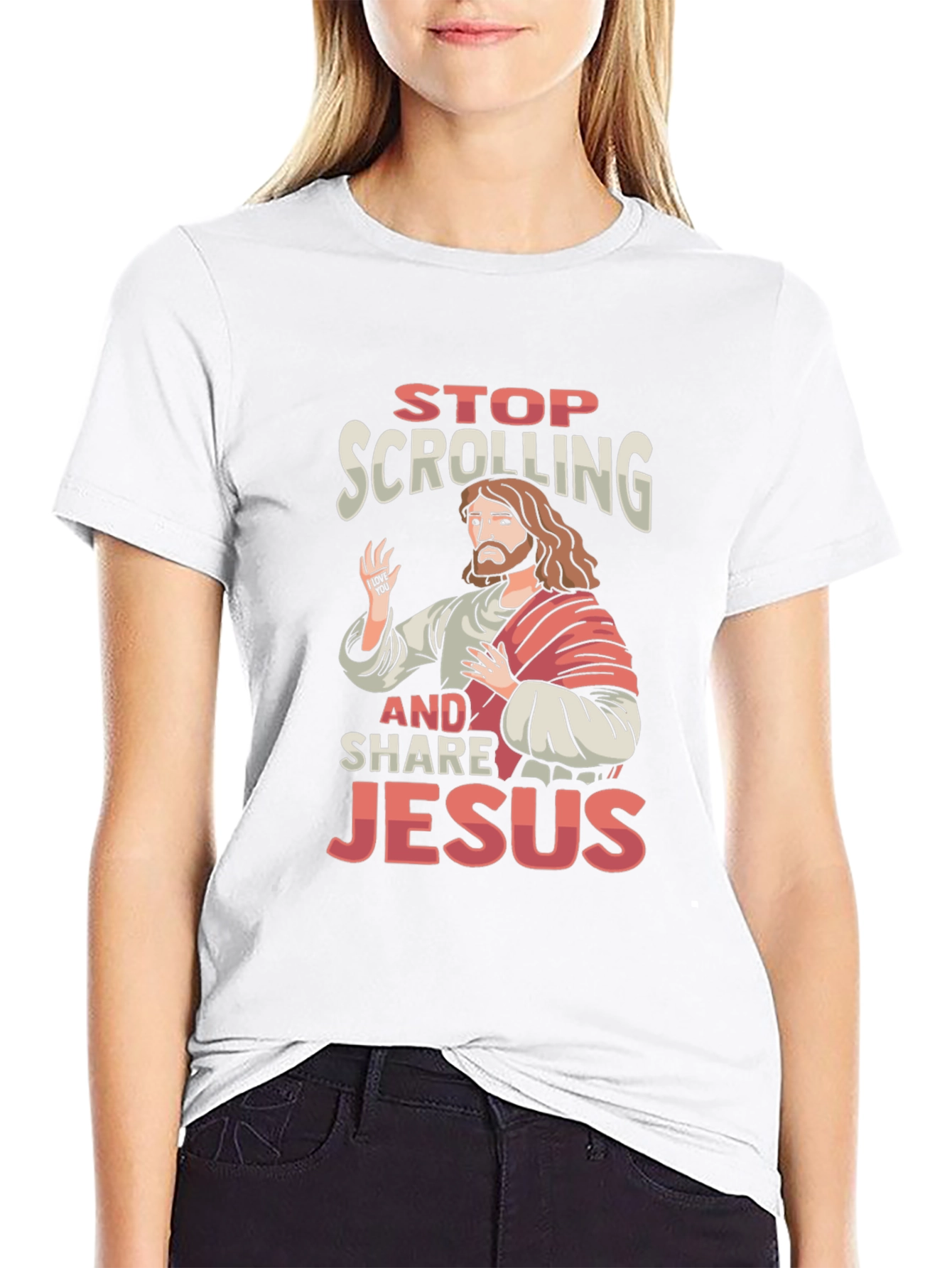 Stop Scrolling and Share Jesus T-Shirt