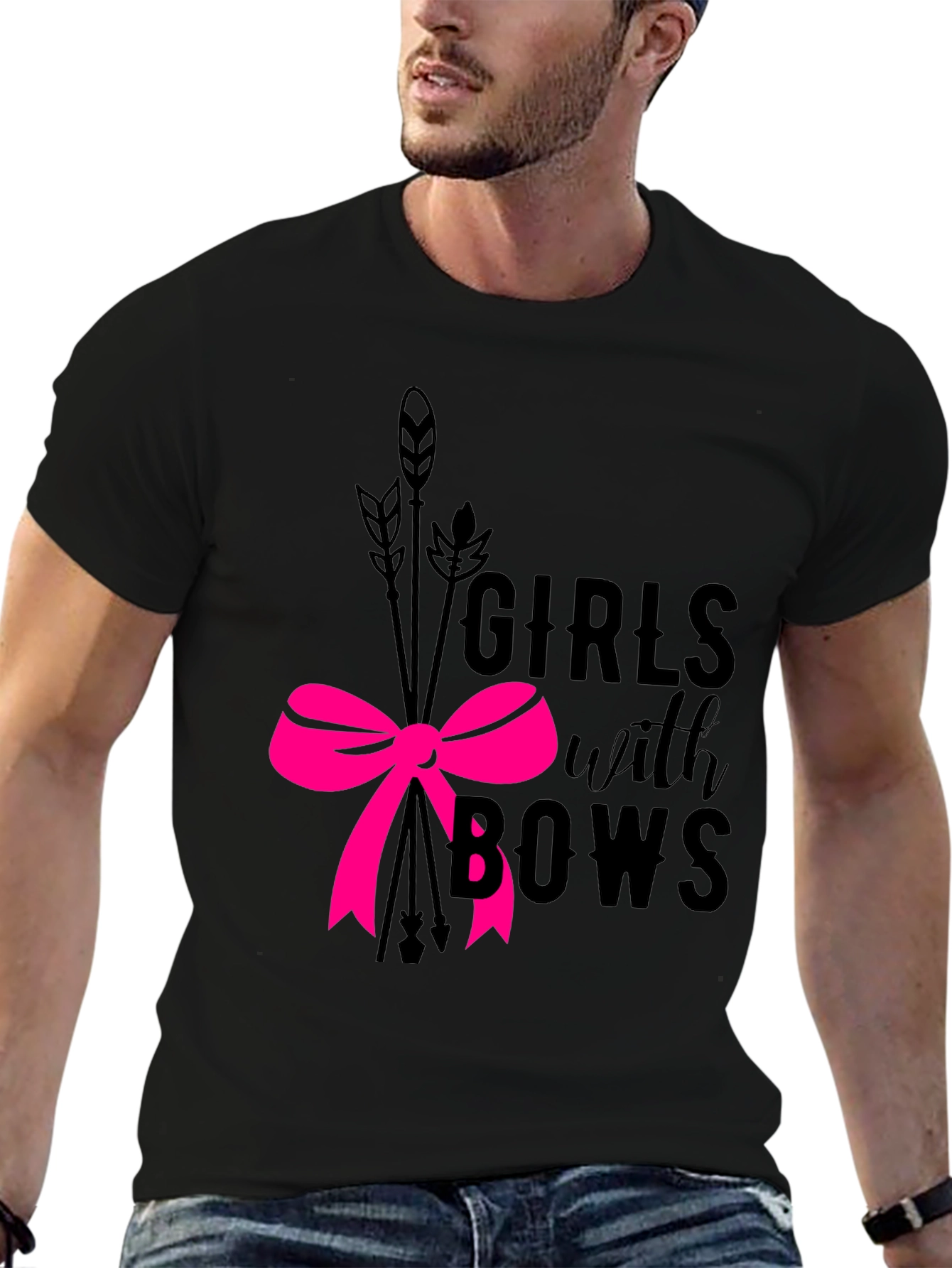 Girls with Bows Graphic Tee - Black