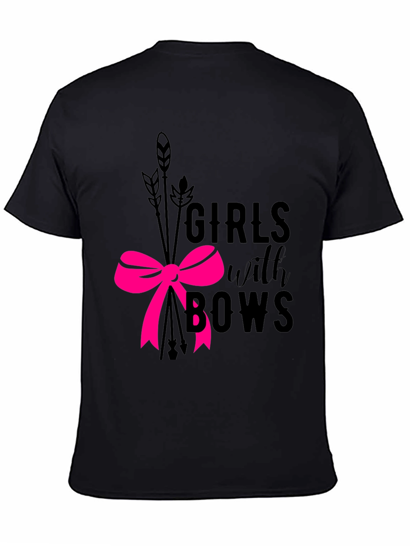 Girls with Bows Graphic Tee - Black