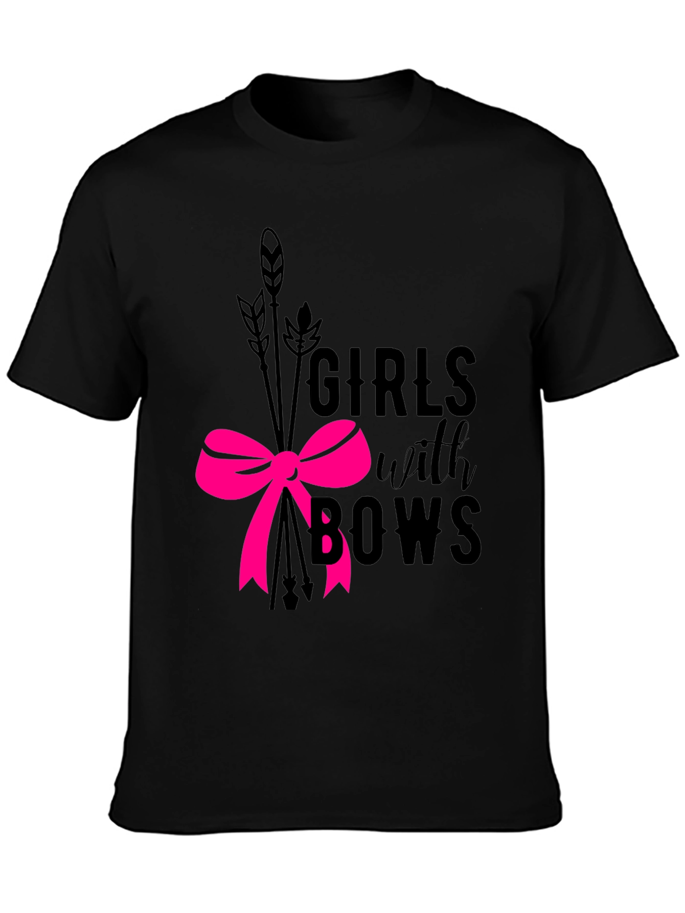 Girls with Bows Graphic Tee - Black