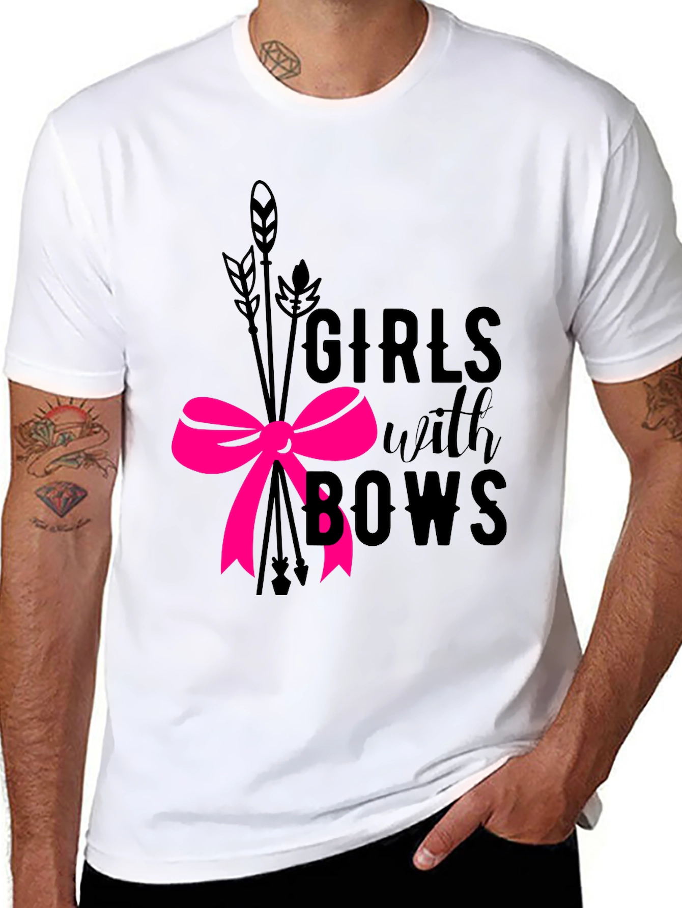 Girls with Bows Graphic Tee - Black