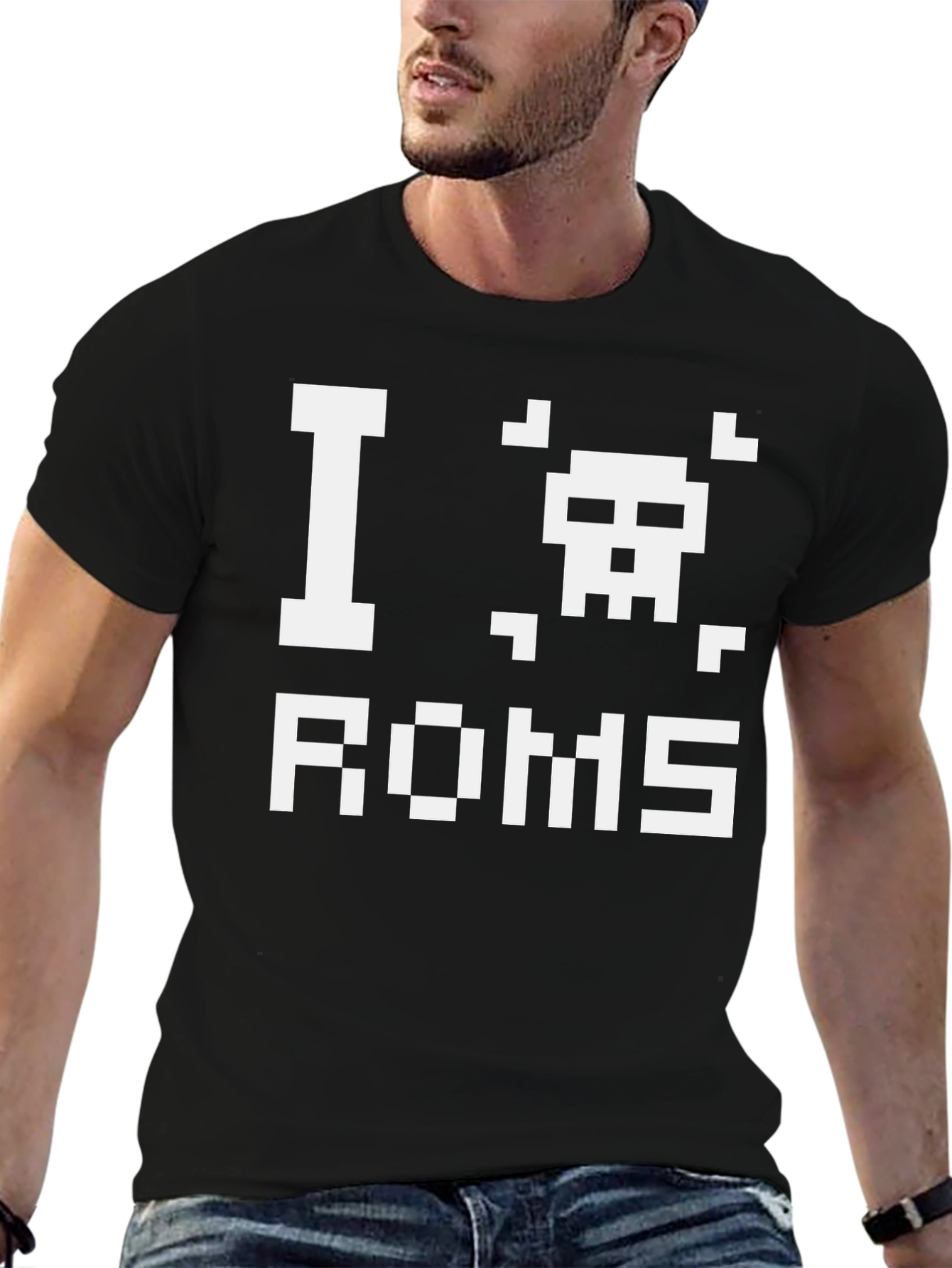 I Heart ROMS T-Shirt - Retro Gamer Style