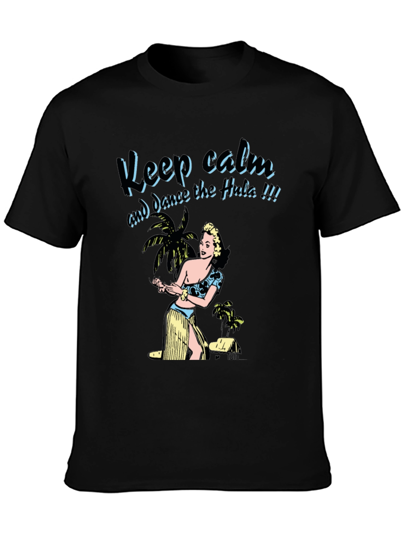 Keep Calm Dance the Hula Black Graphic Tee