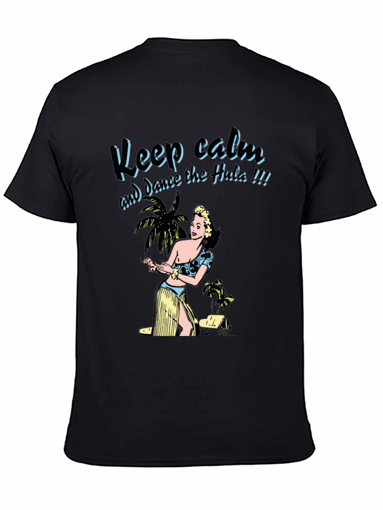 Keep Calm Dance the Hula Black Graphic Tee