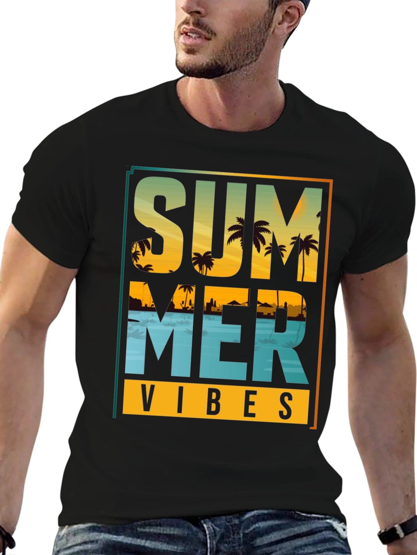 Summer Vibes Graphic T-Shirt - Beach Design