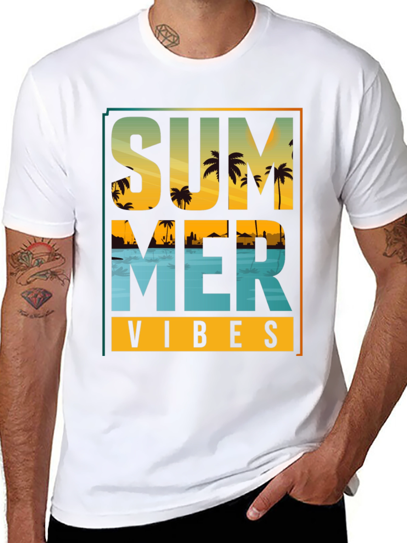 Summer Vibes Graphic T-Shirt - Beach Design