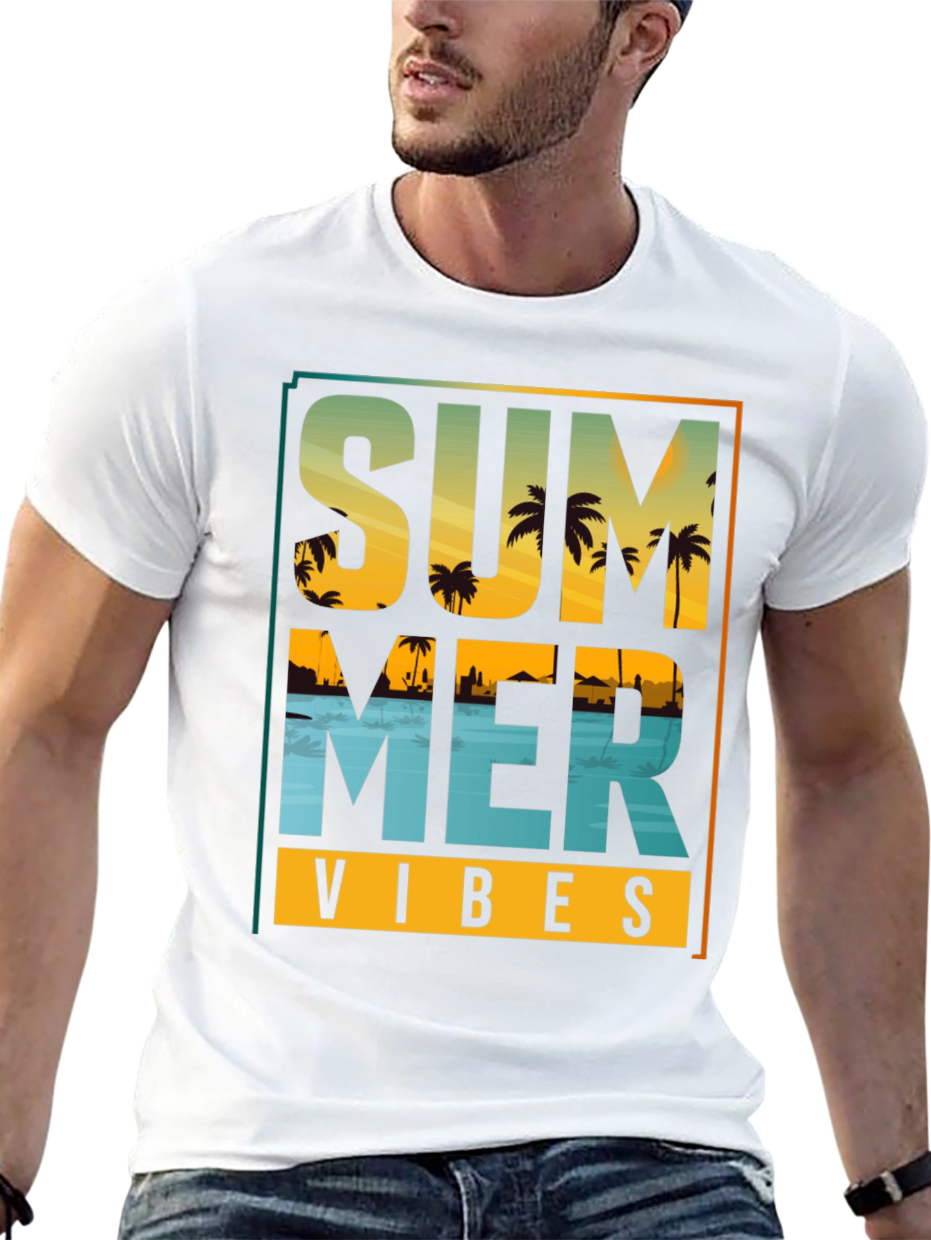 Summer Vibes Graphic T-Shirt - Beach Design