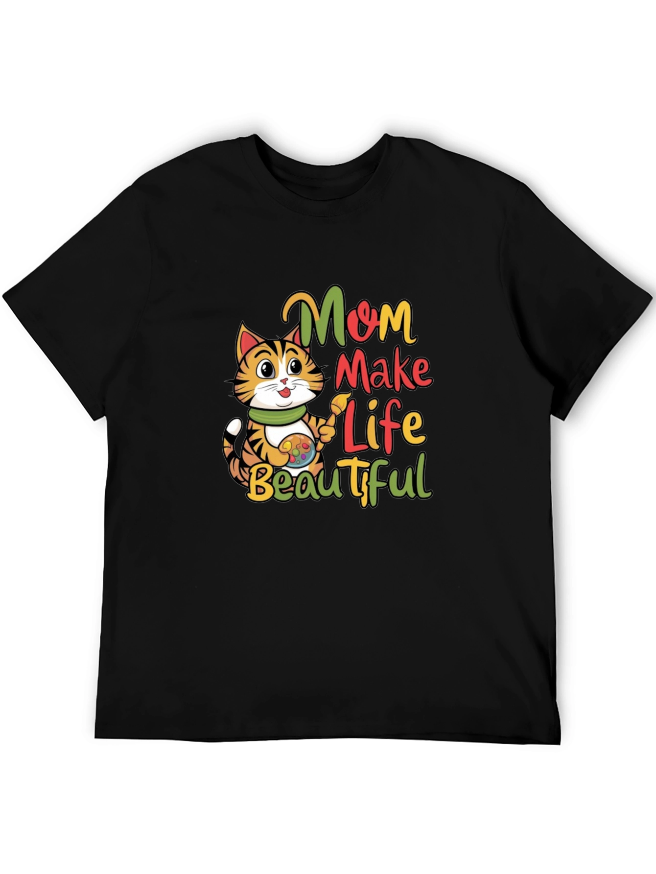 Mom Make Life Beautiful Cat T-Shirt
