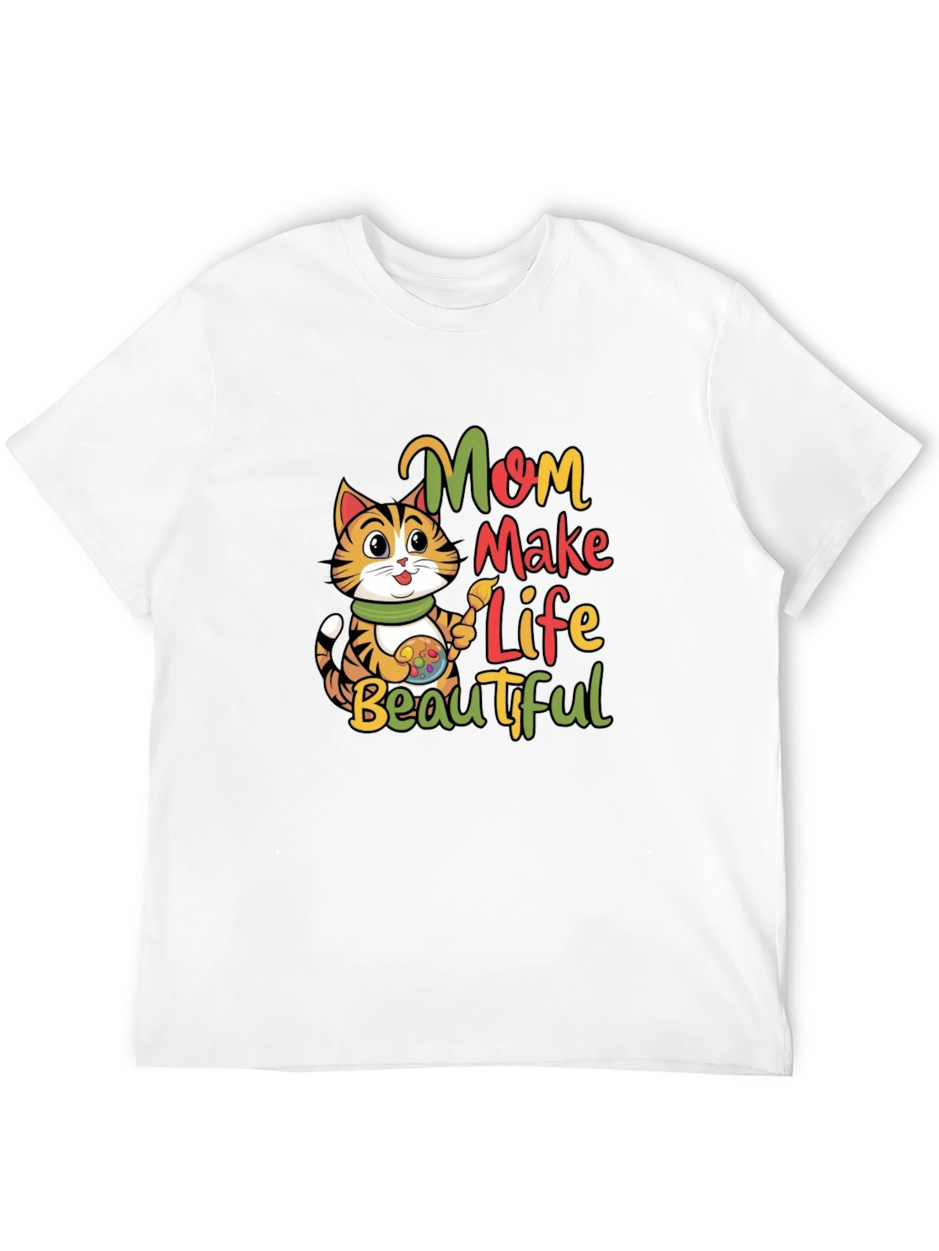 Mom Make Life Beautiful Cat T-Shirt
