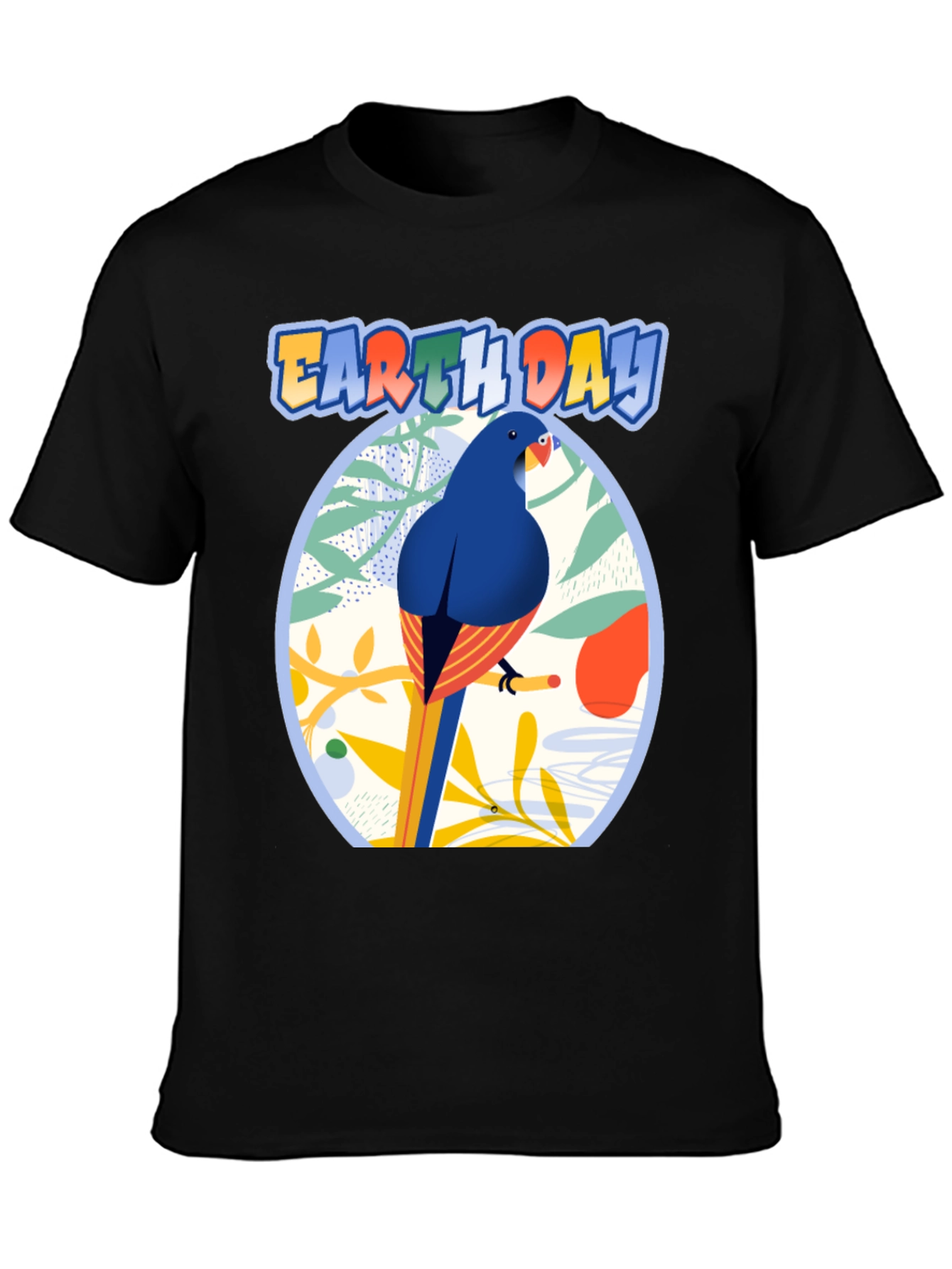 Earth Day T-shirt with Bird and Nature Design