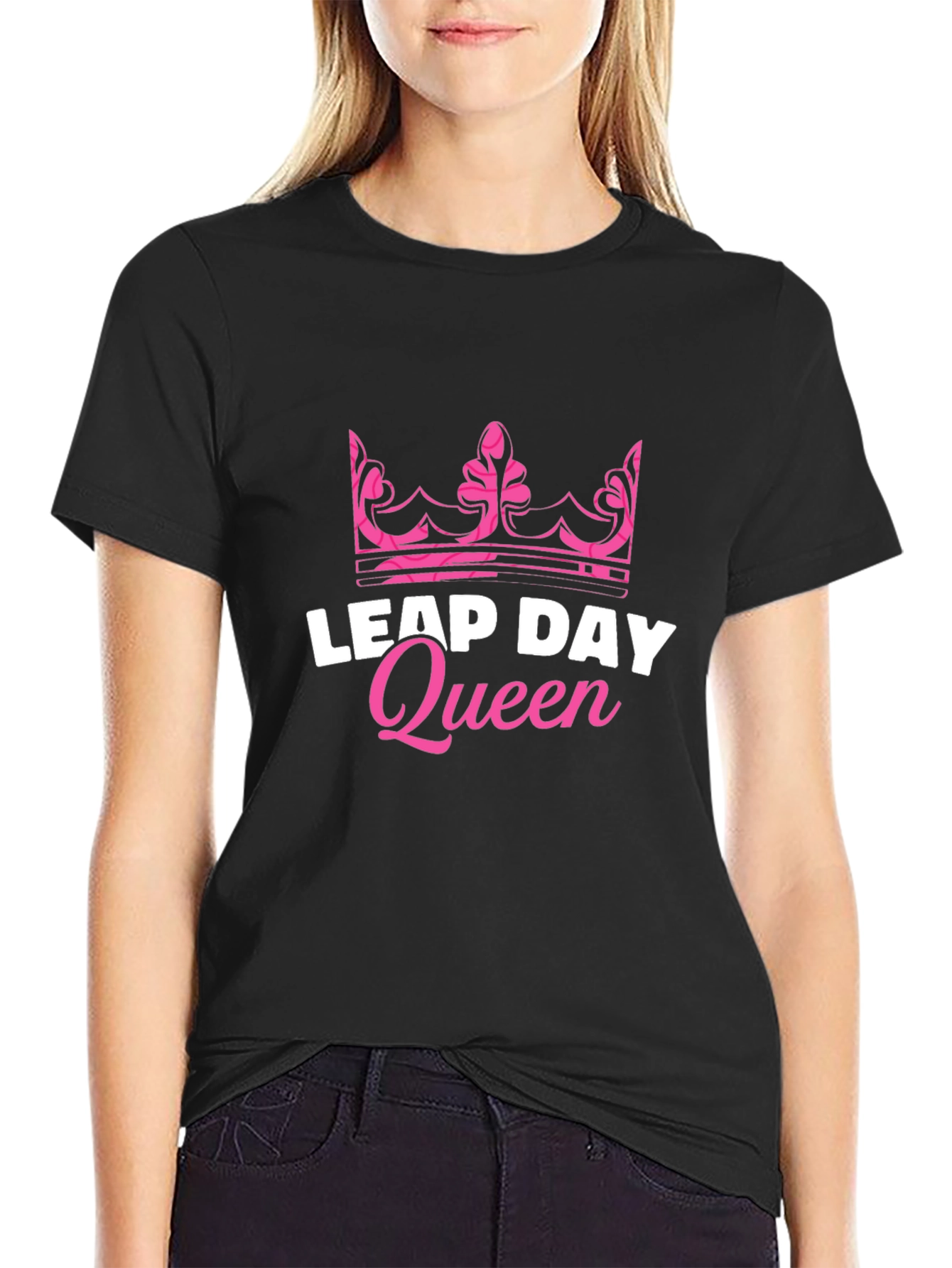 Leap Day Queen Black T-Shirt
