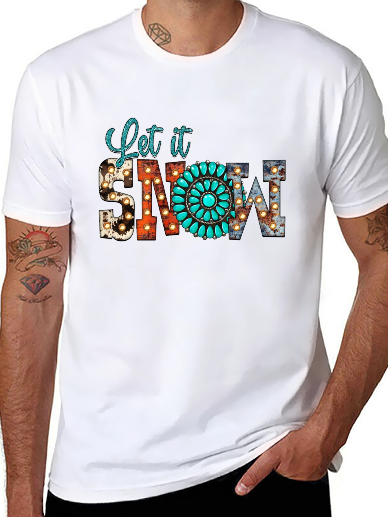 Let it Snow Turquoise Graphic Tee