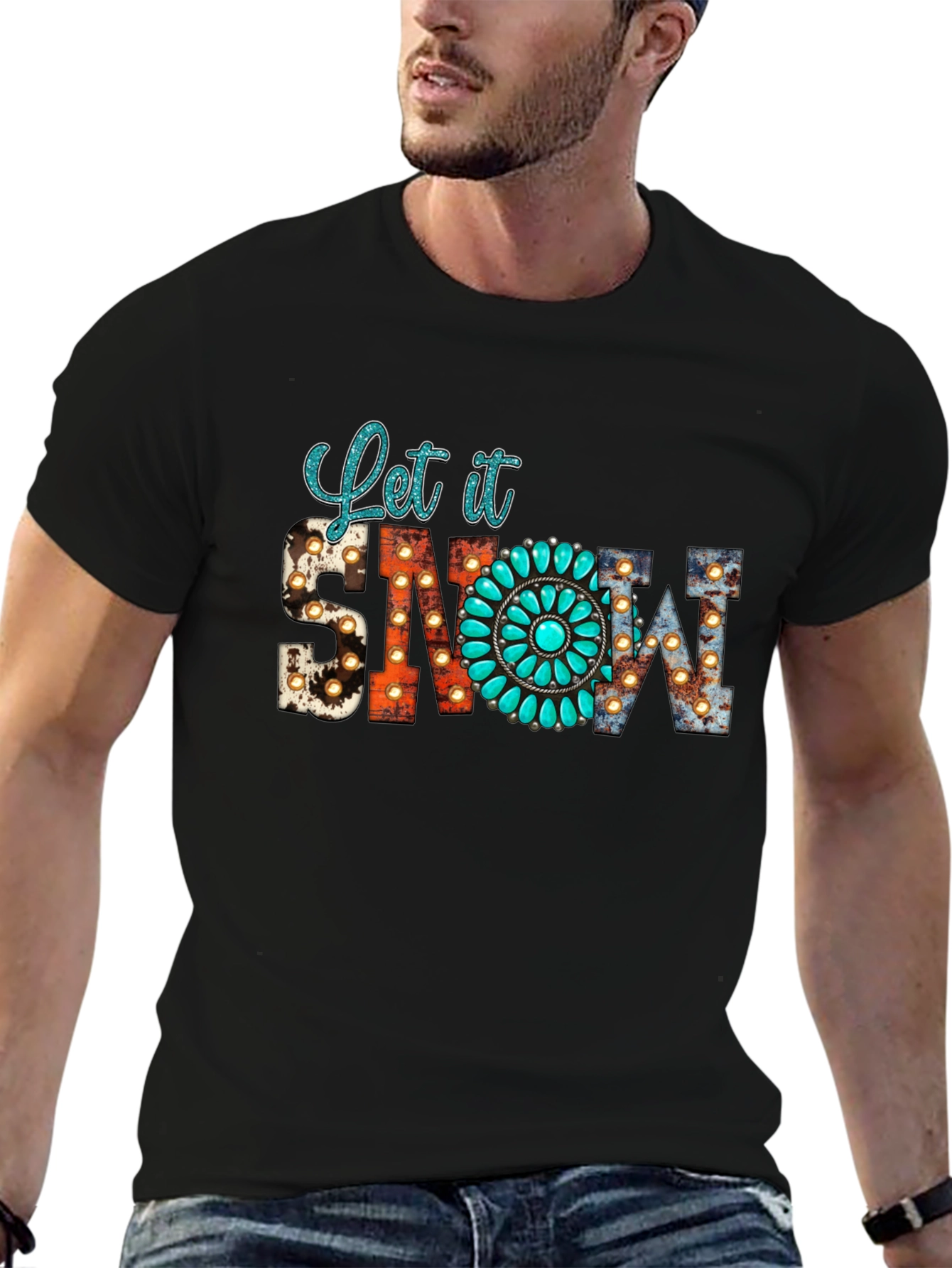 Let it Snow Turquoise Graphic Tee