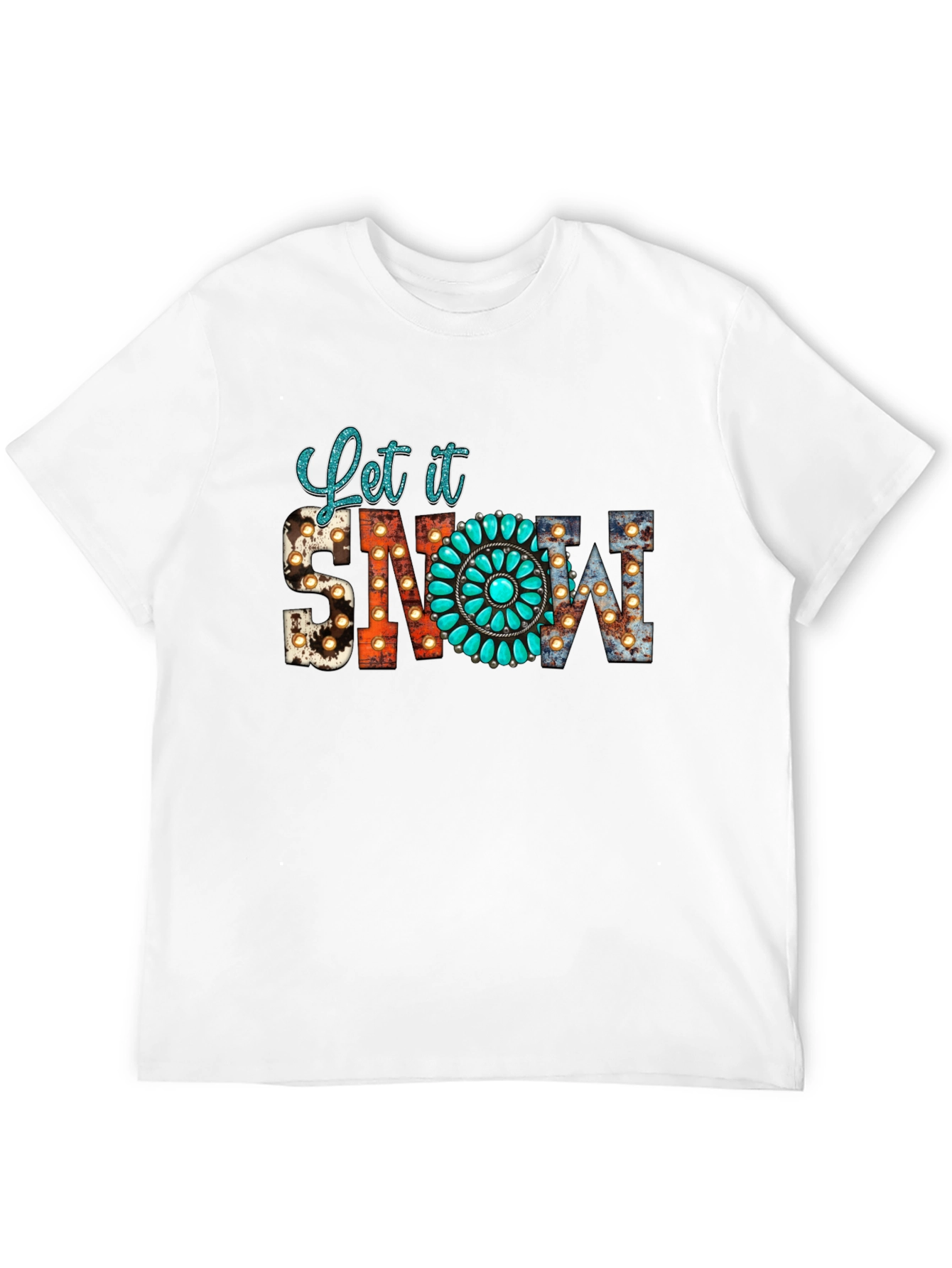 Let it Snow Turquoise Graphic Tee