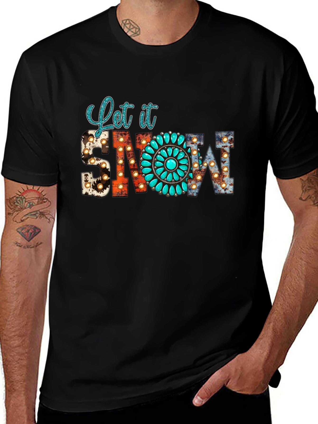 Let it Snow Turquoise Graphic Tee
