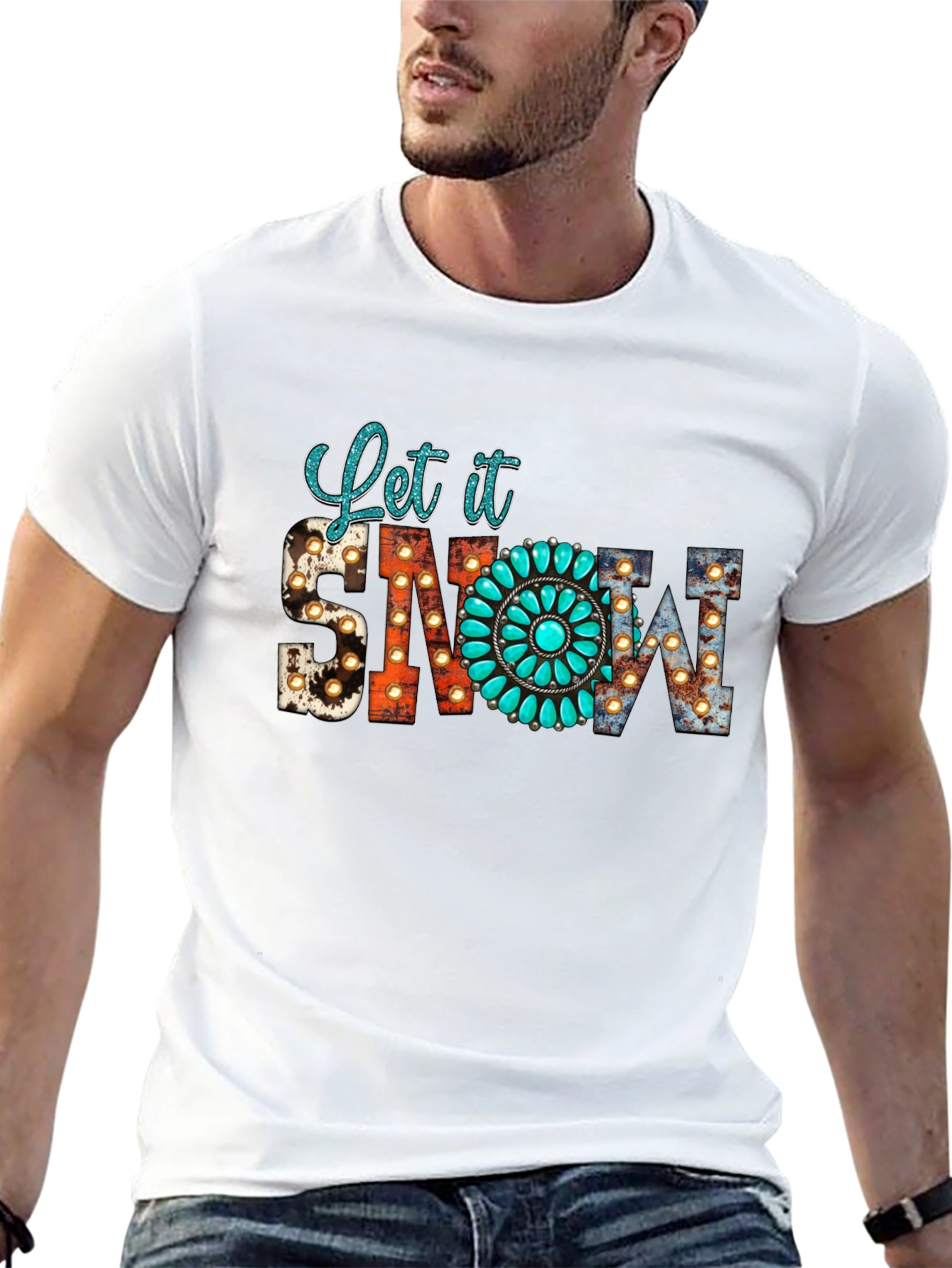 Let it Snow Turquoise Graphic Tee