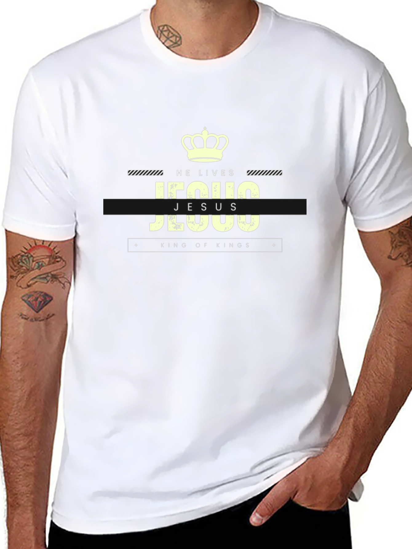 He Lives Jesus King of Kings Black T-Shirt