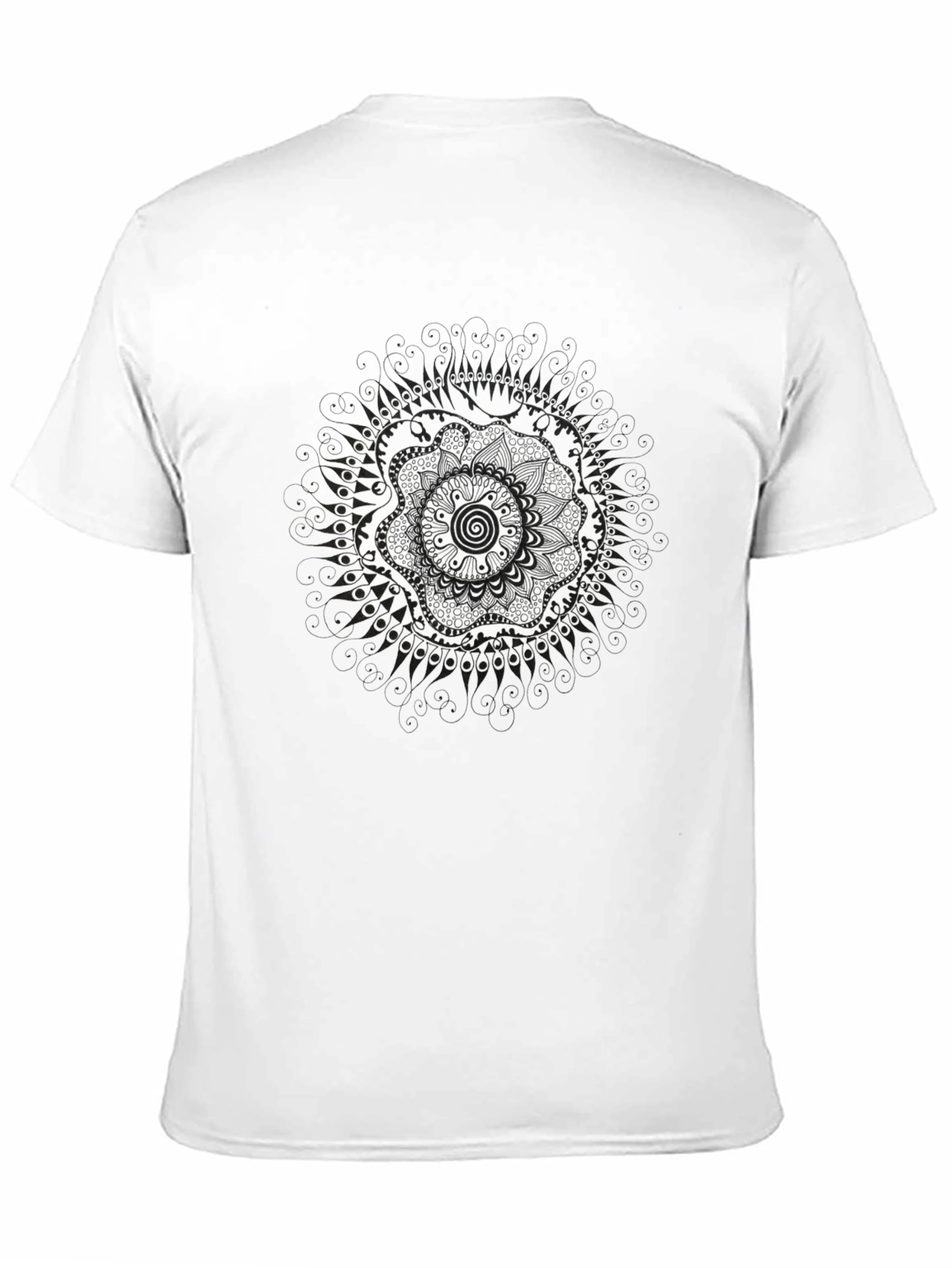Black T-Shirt with Mandala Design