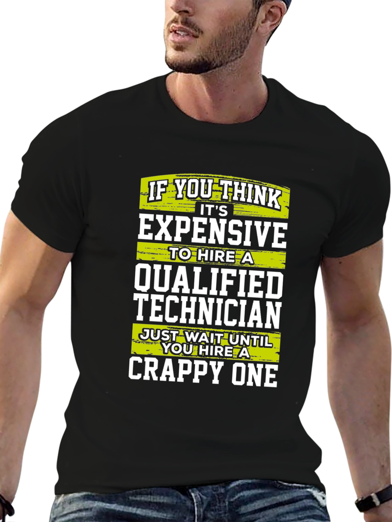 Funny Technician T-Shirt - Qualified vs Crappy
